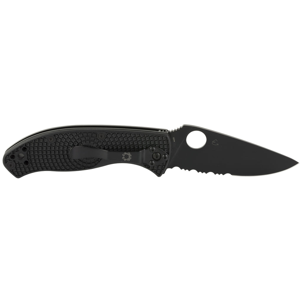 Spyderco Tenacious Lightweight Folding Knife – 3.39-Inch Blade, Black Handle, Model C122PSBBK