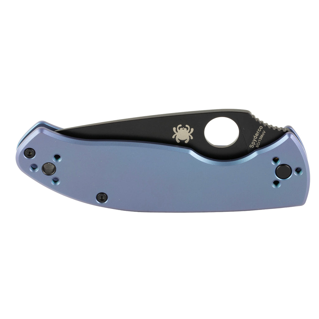 Spyderco Tenacious TI Folding Knife with Titanium Handle Scales and Black Oxide Finish – Model C122TIBLBKP