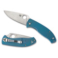 Spyderco Tenacious TI Folding Knife with Blue Titanium Handle and Plain Edge
