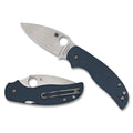 Spyderco Sage 5 CPM SPY27 Folding Knife with Blue G-10 Handle – 3-inch Plain Edge