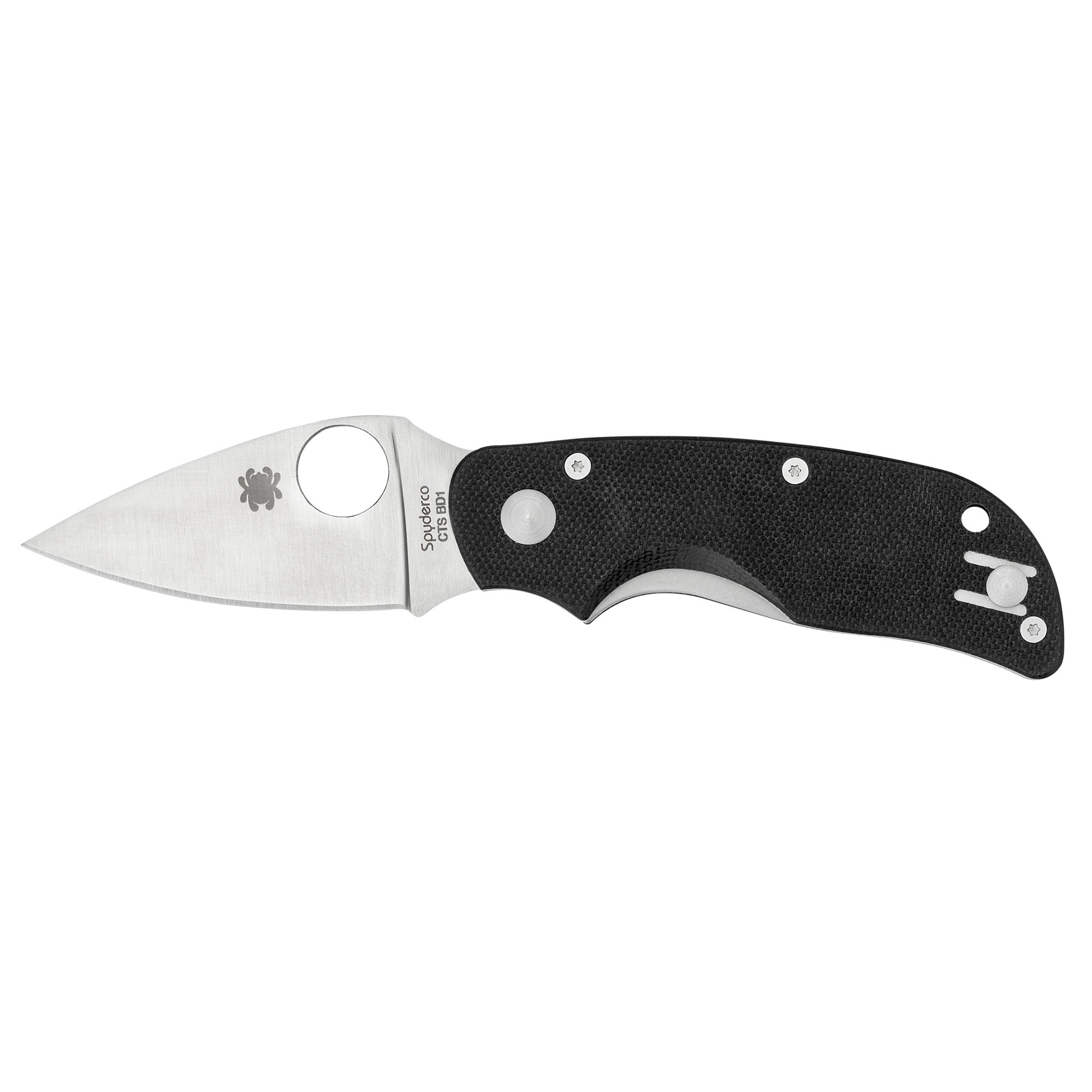 Spyderco Cat Folding Knife with CTS BD1N Steel and Black G-10 Handle