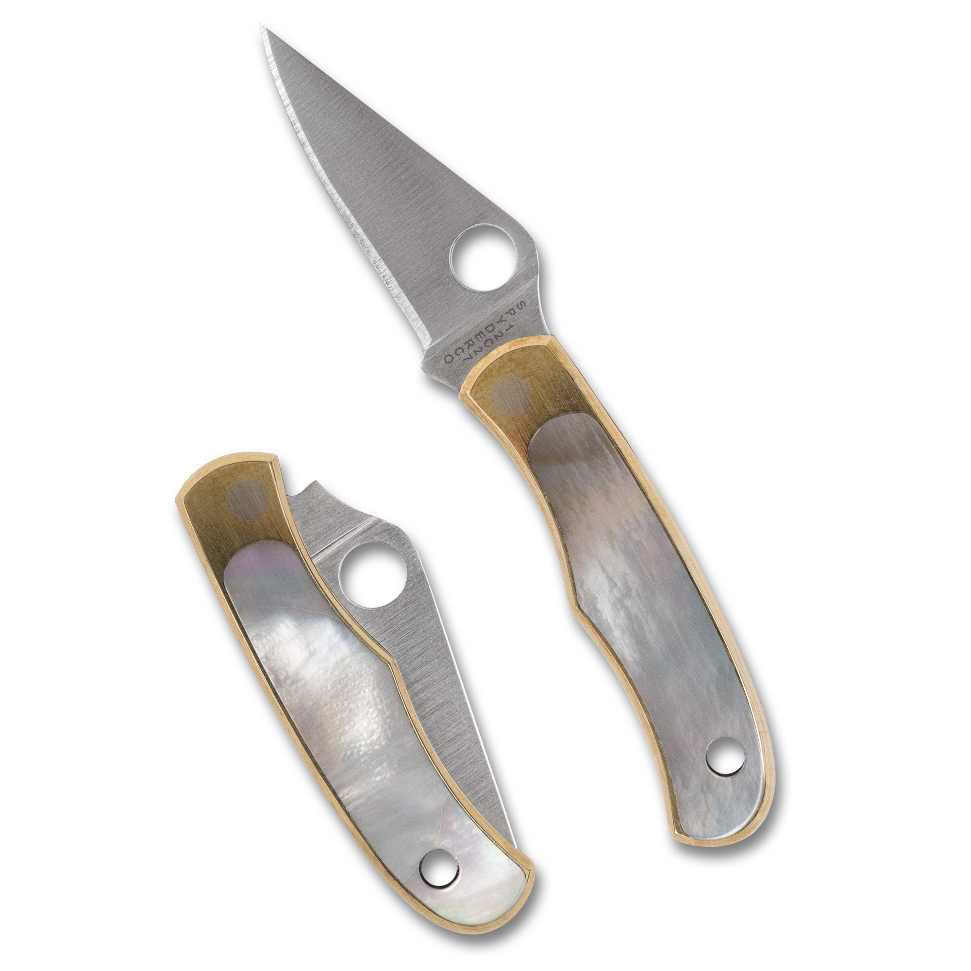 Spyderco Bug 1.25-inch Folding Knife with Nickel Silver and Abalone Inlays - Model C133AP