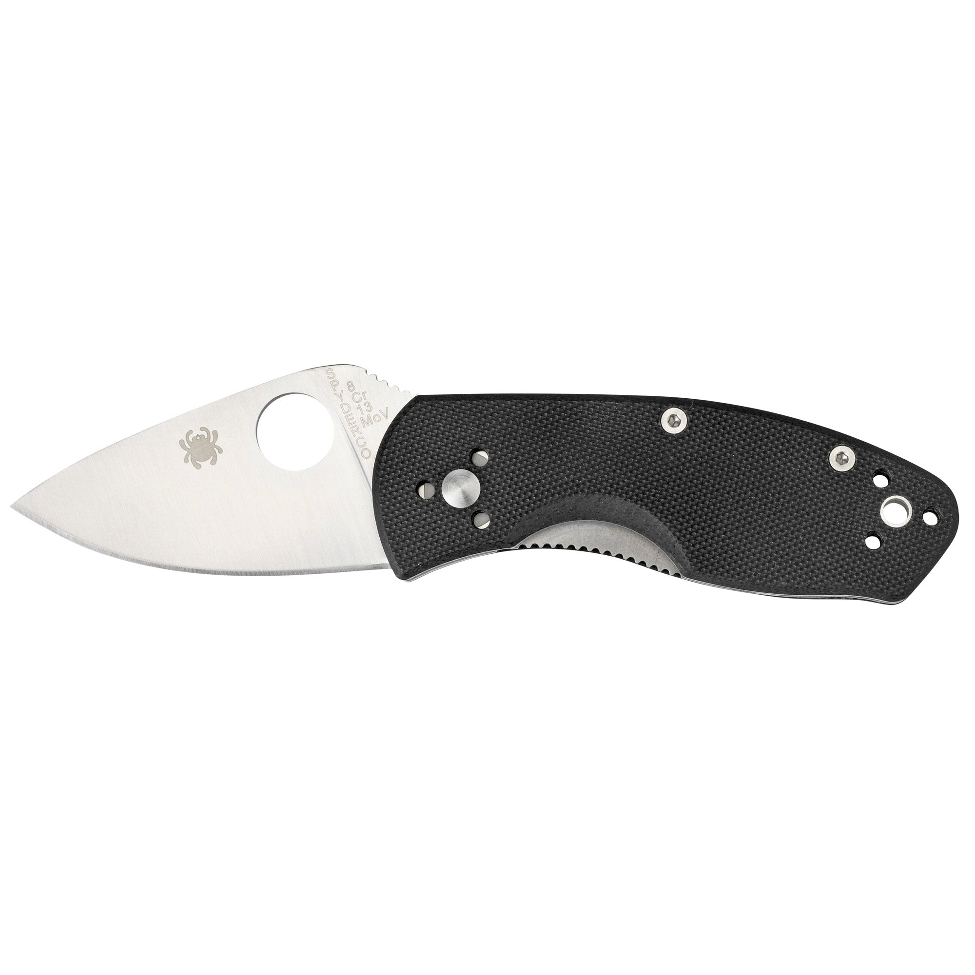 Spyderco Ambitious Folding Knife with 8Cr13MoV Steel and Black G-10 Handle