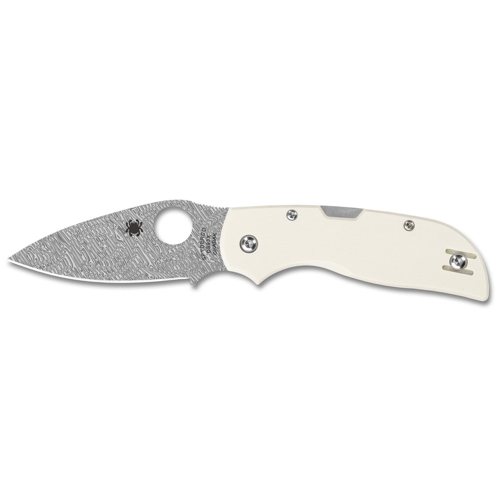 Spyderco Chaparral Folding Knife with Damasteel DS93X Grabak Blade and Ivory G-10 Handle