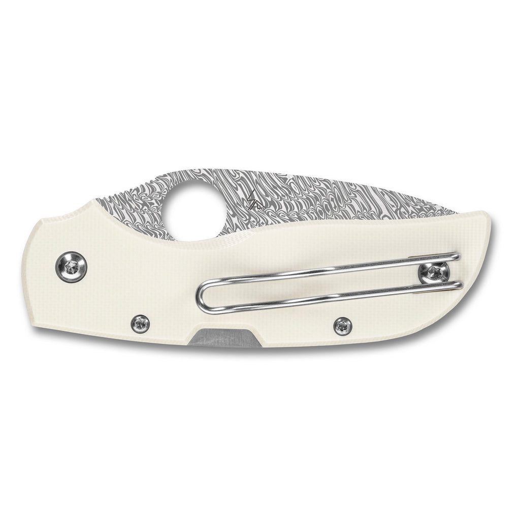 Spyderco Chaparral Folding Knife with Damasteel DS93X Grabak Blade and Ivory G-10 Handle