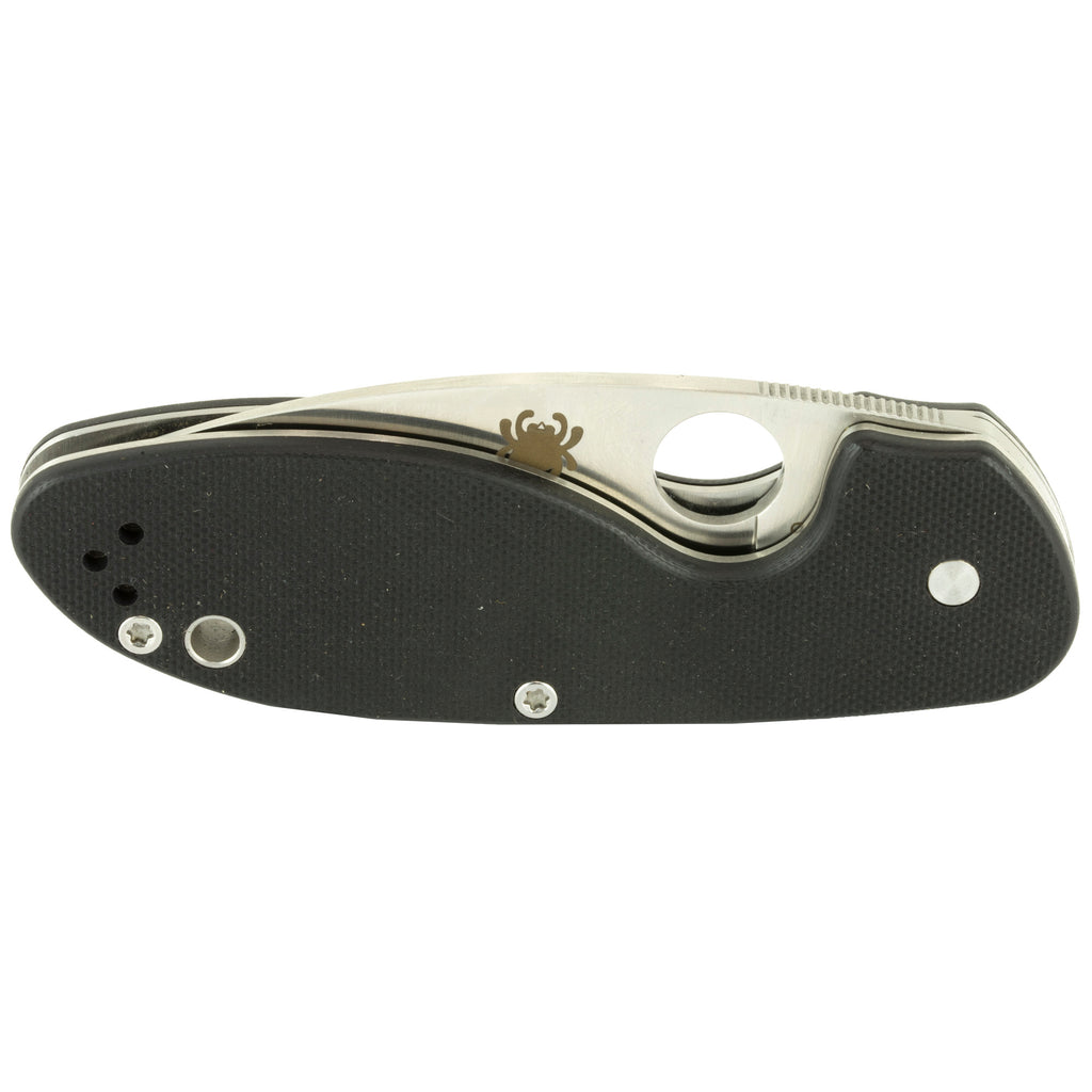 Spyderco Efficient Folding Knife with Satin Plain Edge – Black G-10 Handle, 2.98-inch Blade