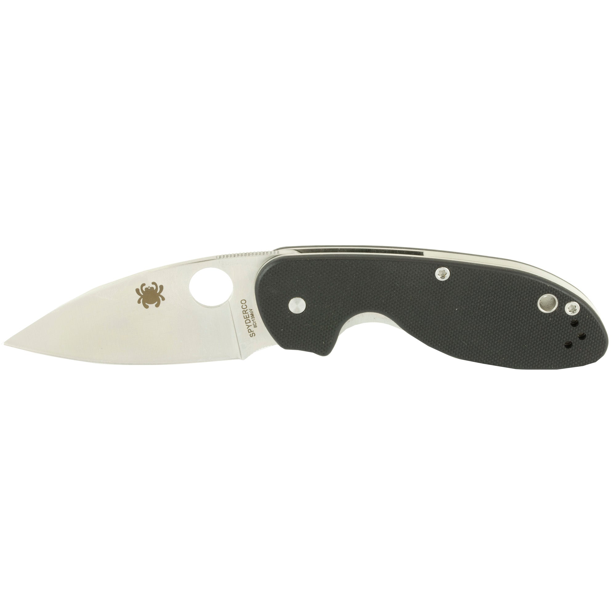 Spyderco Efficient Folding Knife with Satin Plain Edge – Black G-10 Handle, 2.98-inch Blade