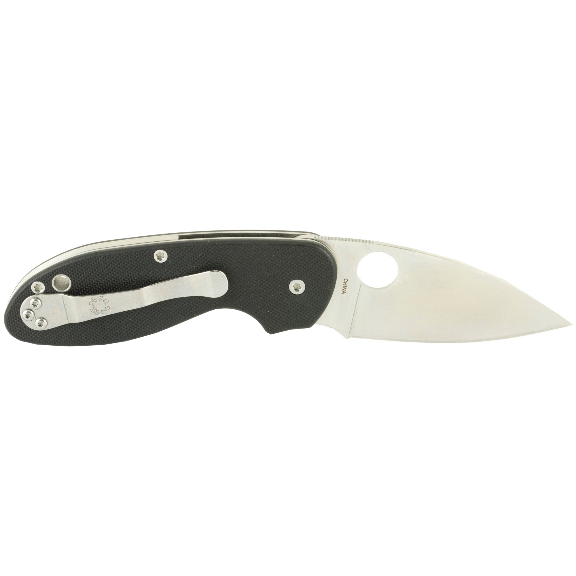 Spyderco Efficient Folding Knife with Satin Plain Edge – Black G-10 Handle, 2.98-inch Blade