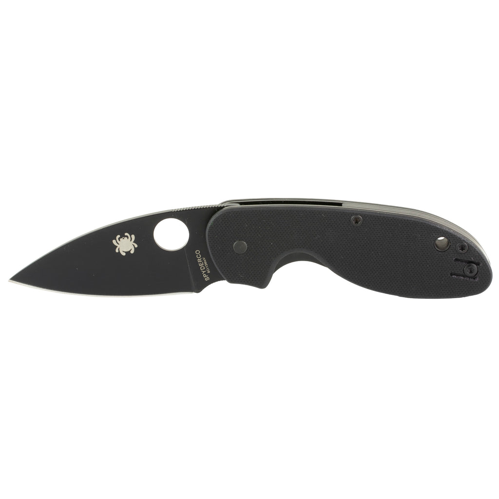Spyderco Efficient Folding Knife with Black G-10 Handle and Plain Edge - Model C216GPBBK