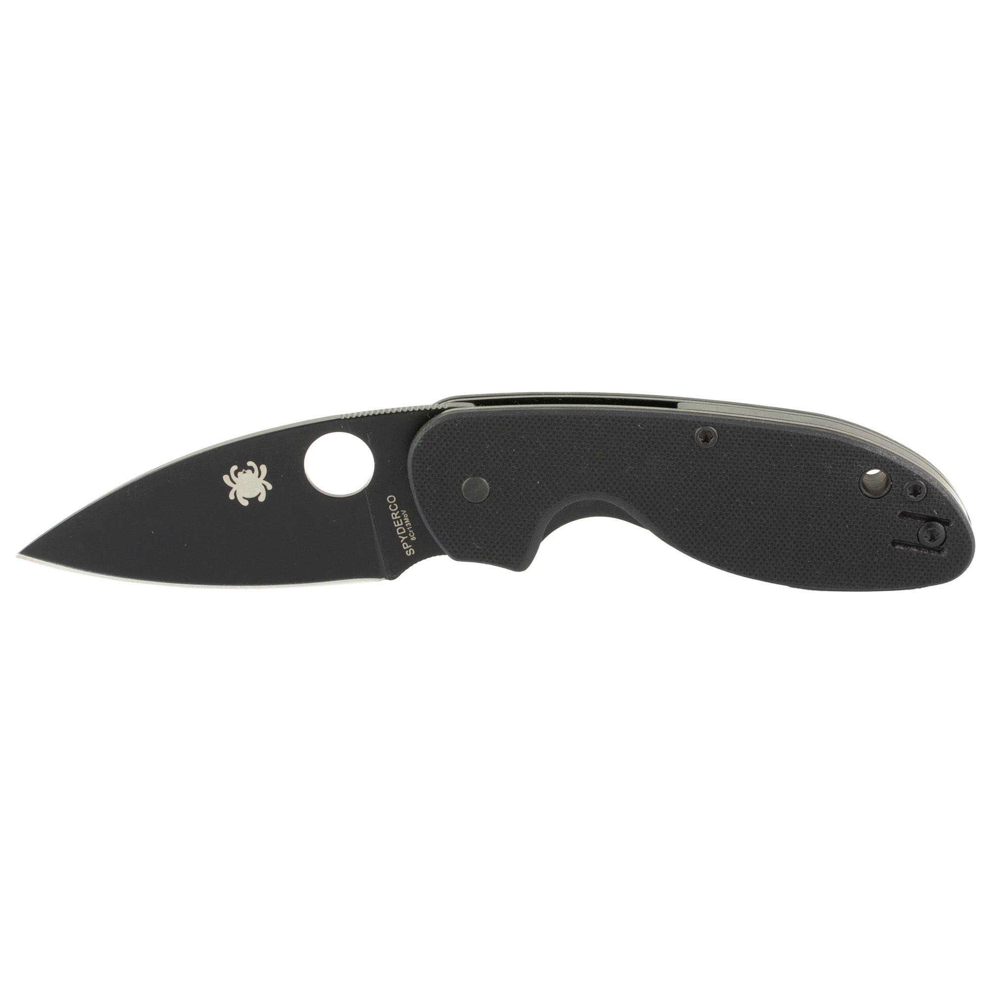 Spyderco Efficient Folding Knife with Black G-10 Handle and Plain Edge - Model C216GPBBK
