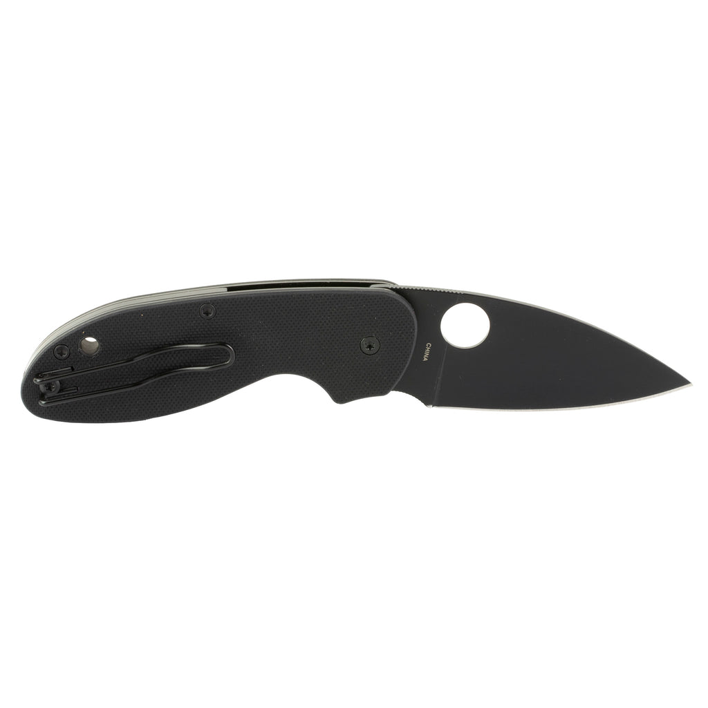Spyderco Efficient Folding Knife with Black G-10 Handle and Plain Edge - Model C216GPBBK