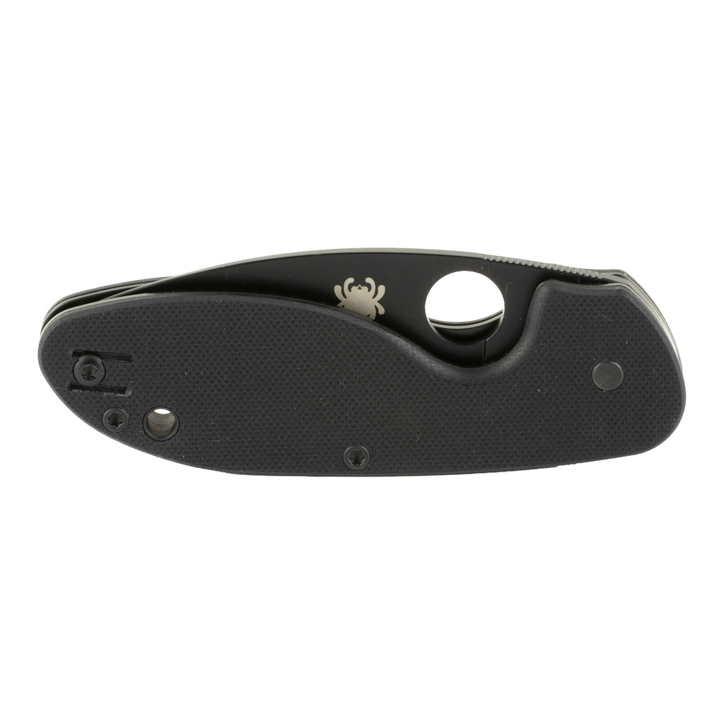 Spyderco Efficient Folding Knife with Black G-10 Handle and Plain Edge - Model C216GPBBK