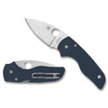 Spyderco Lil Native Folding Knife with CPM SPY27 Steel – 2.42 Inch Plain Edge, Blue G-10 Handles