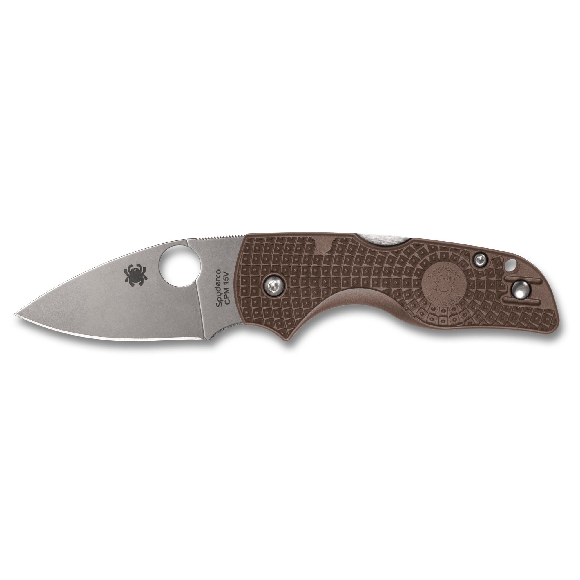 Spyderco Lil Native Lightweight Folding Knife with CPM 15V Blade and Brown FRN Handle (Part C230PBN15V)