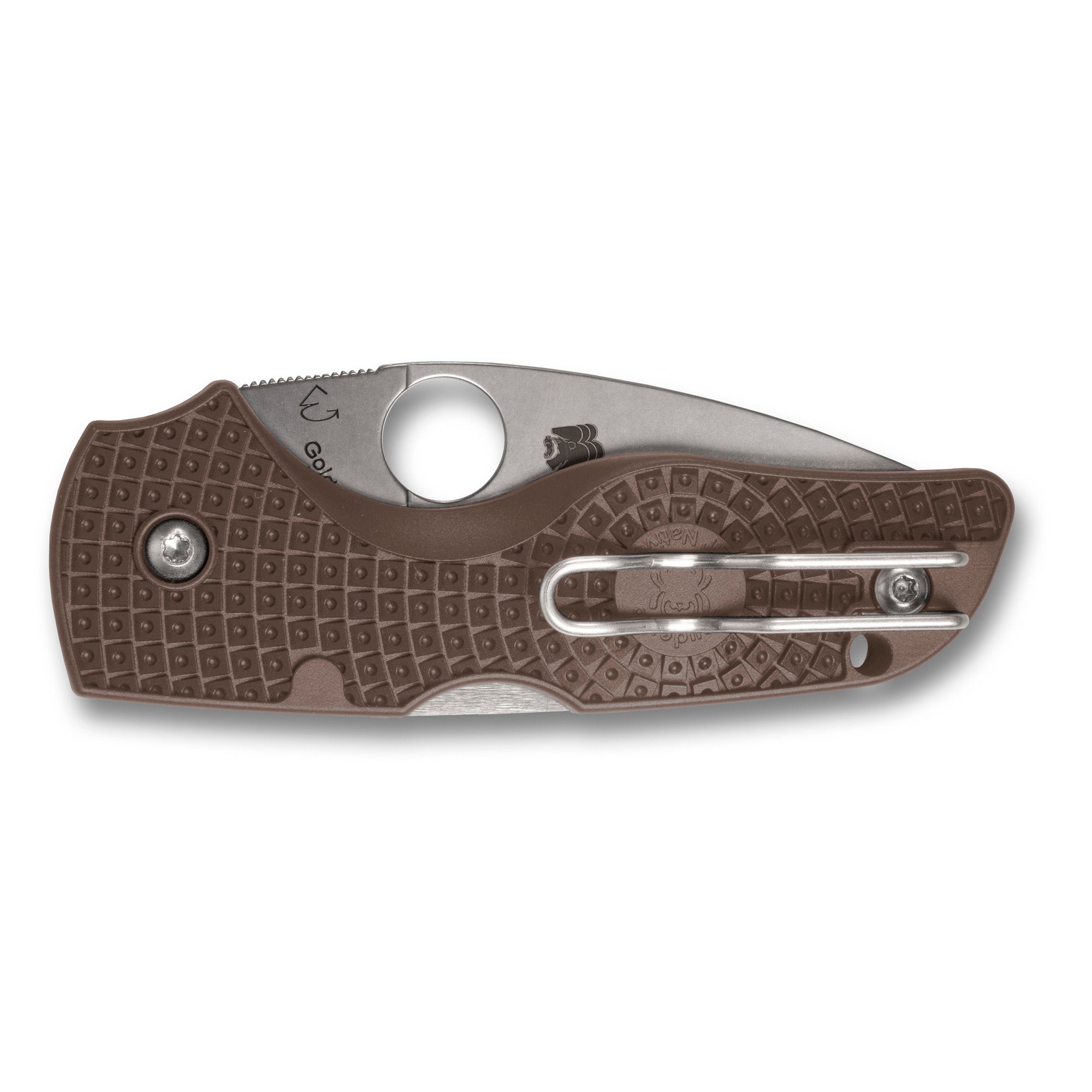Spyderco Lil Native Lightweight Folding Knife with CPM 15V Blade and Brown FRN Handle (Part C230PBN15V)