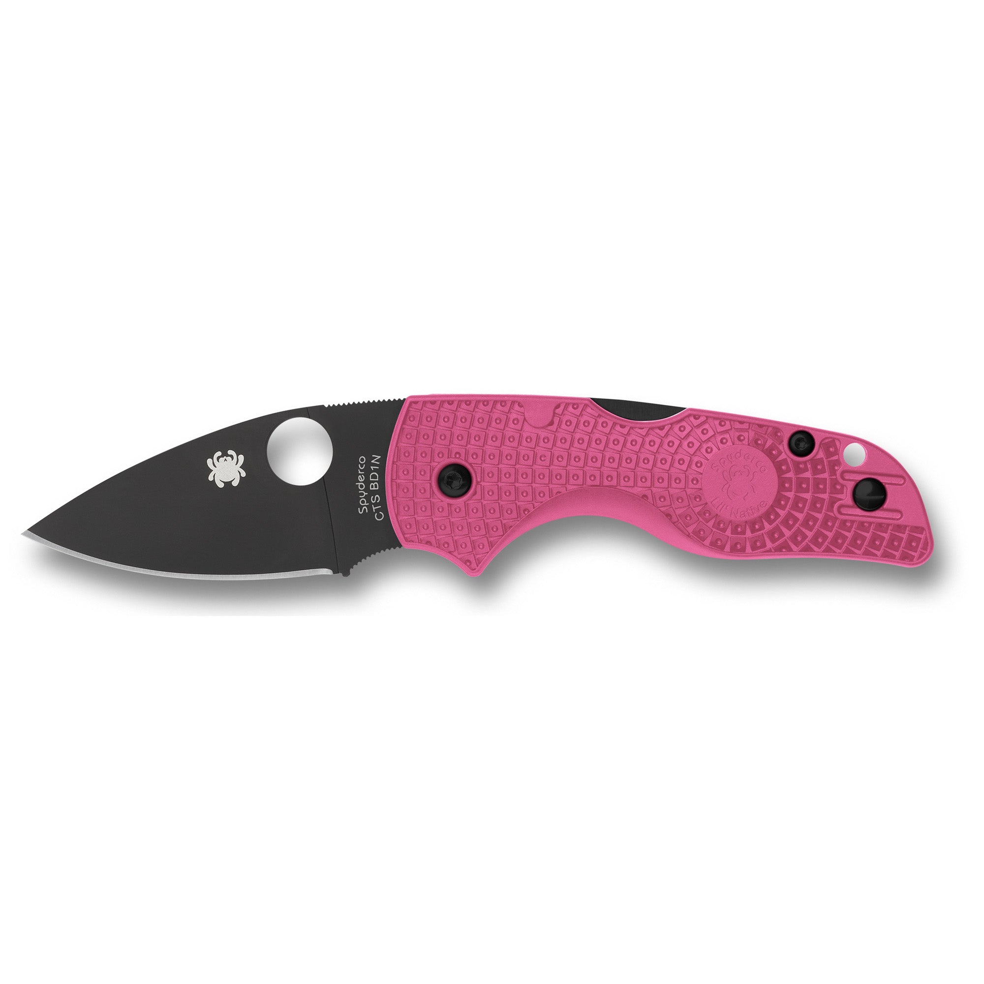 Spyderco Lil Native Lightweight Folding Knife with Pink Handle and CTS BD1N Blade - Model C230PPNBK
