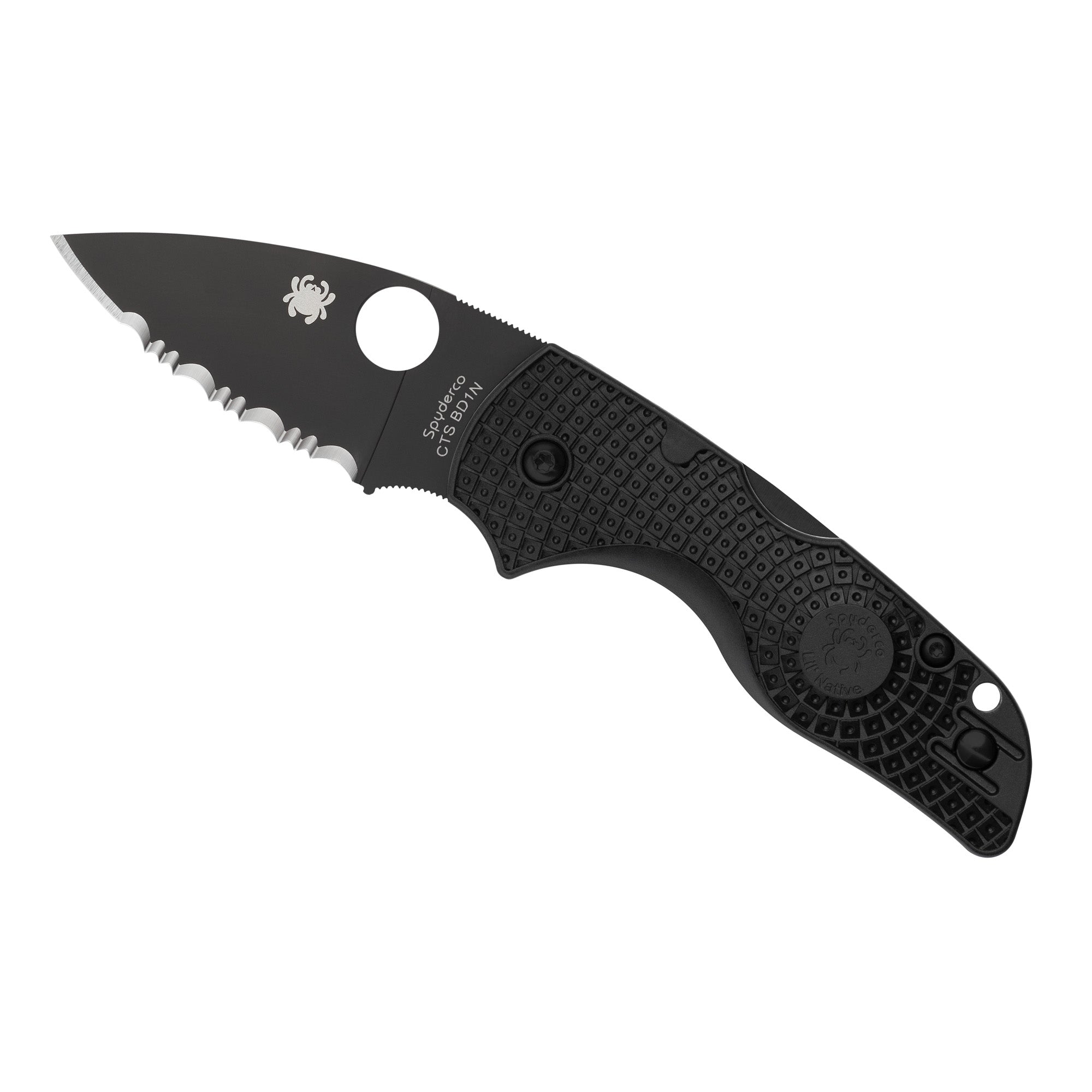 Spyderco Lil Native Lightweight Folding Knife with DLC Coating - Black, Model C230SBBK