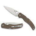 Spyderco Native Chief Folding Knife with CPM CRU-WEAR Blade and Brown Canvas Micarta Handle