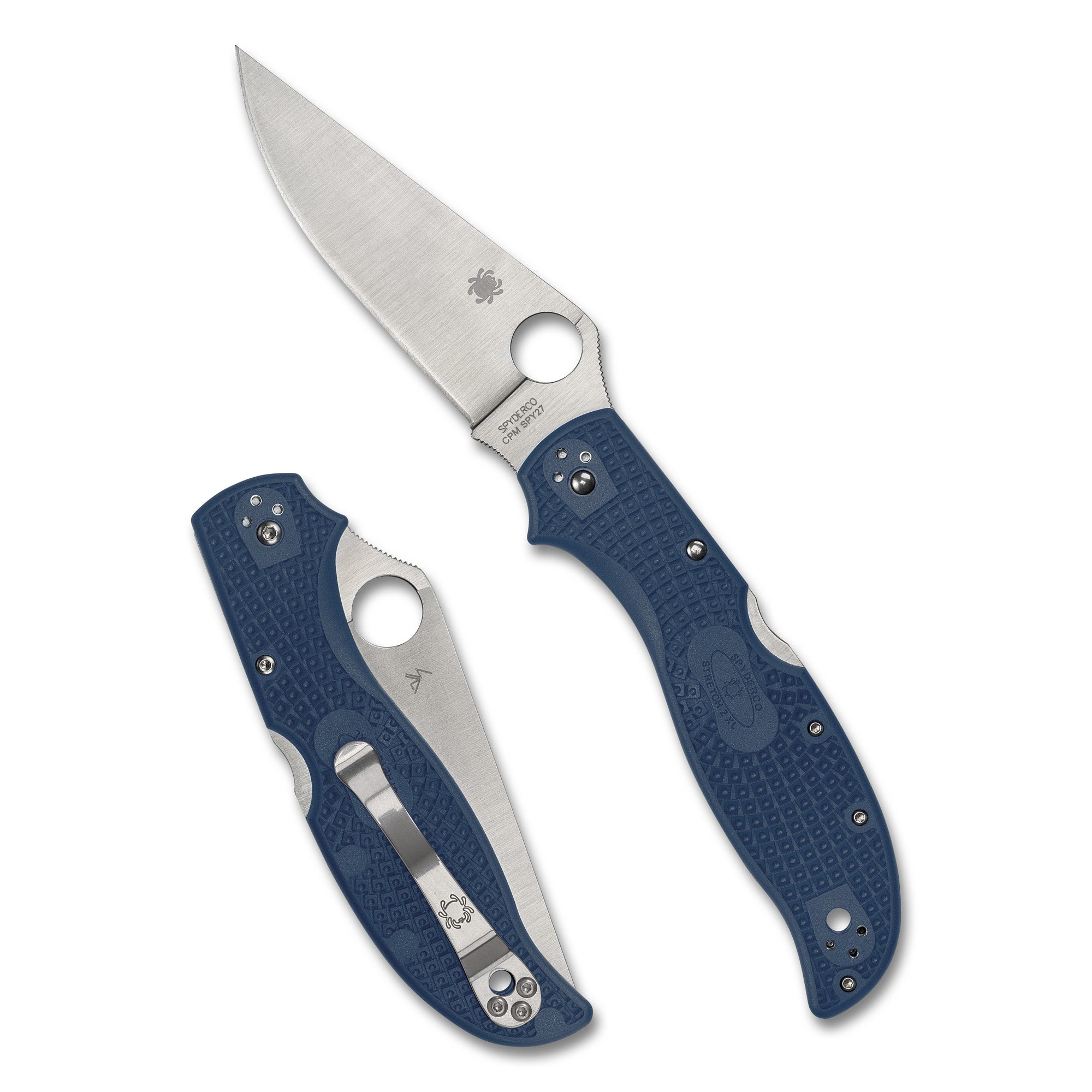Spyderco Stretch 2 XL Lightweight Folding Knife with CPM SPY27 Steel, Blue Handle