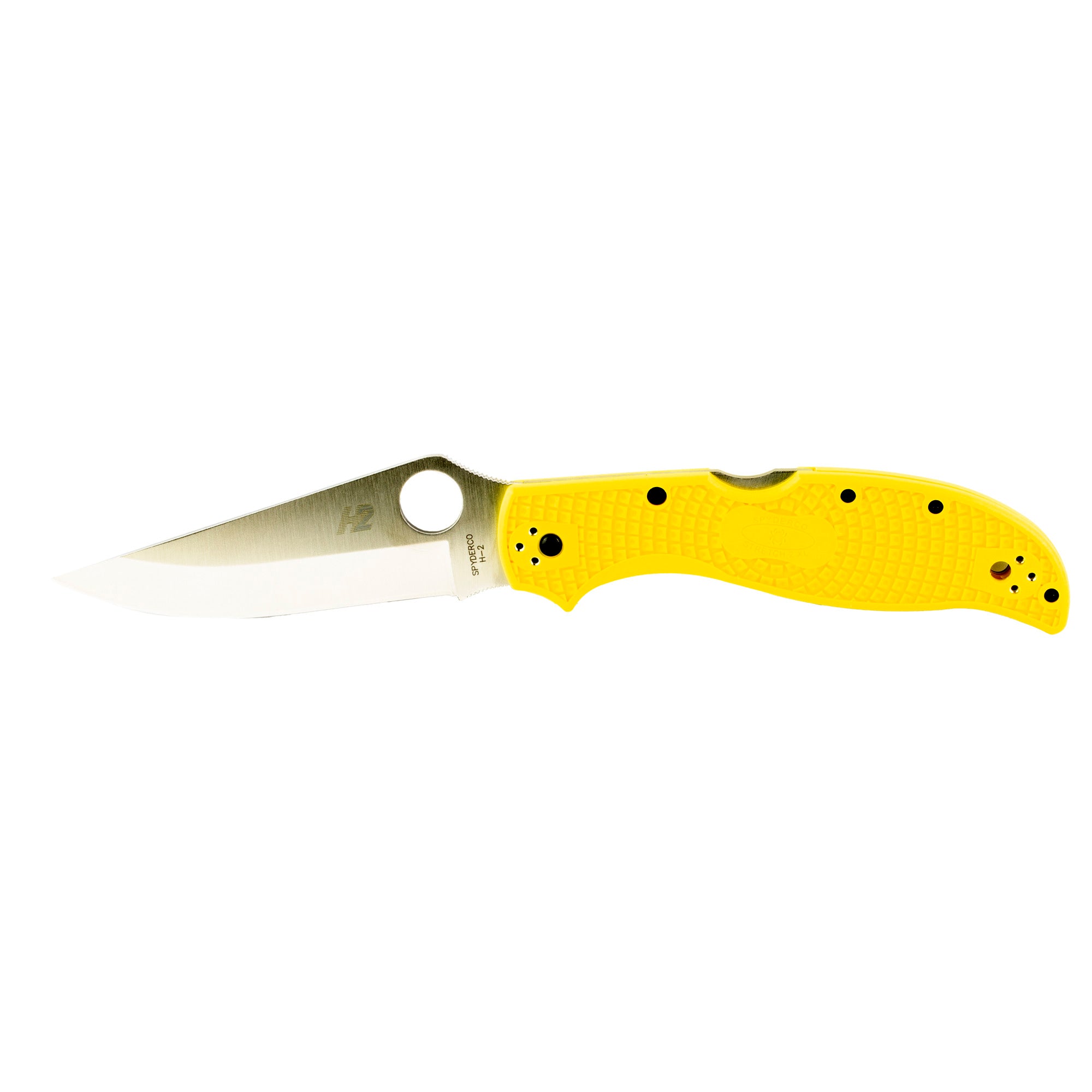 Spyderco Stretch 2 XL Salt Series Folding Knife with H-2 Steel and Bright Yellow Handle