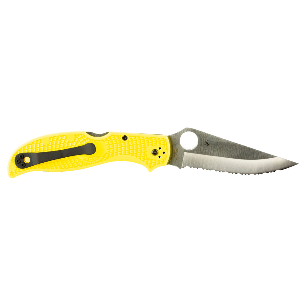 Spyderco Stretch 2 XL Lightweight Salt Folding Knife with H-2 Steel, Yellow Handle