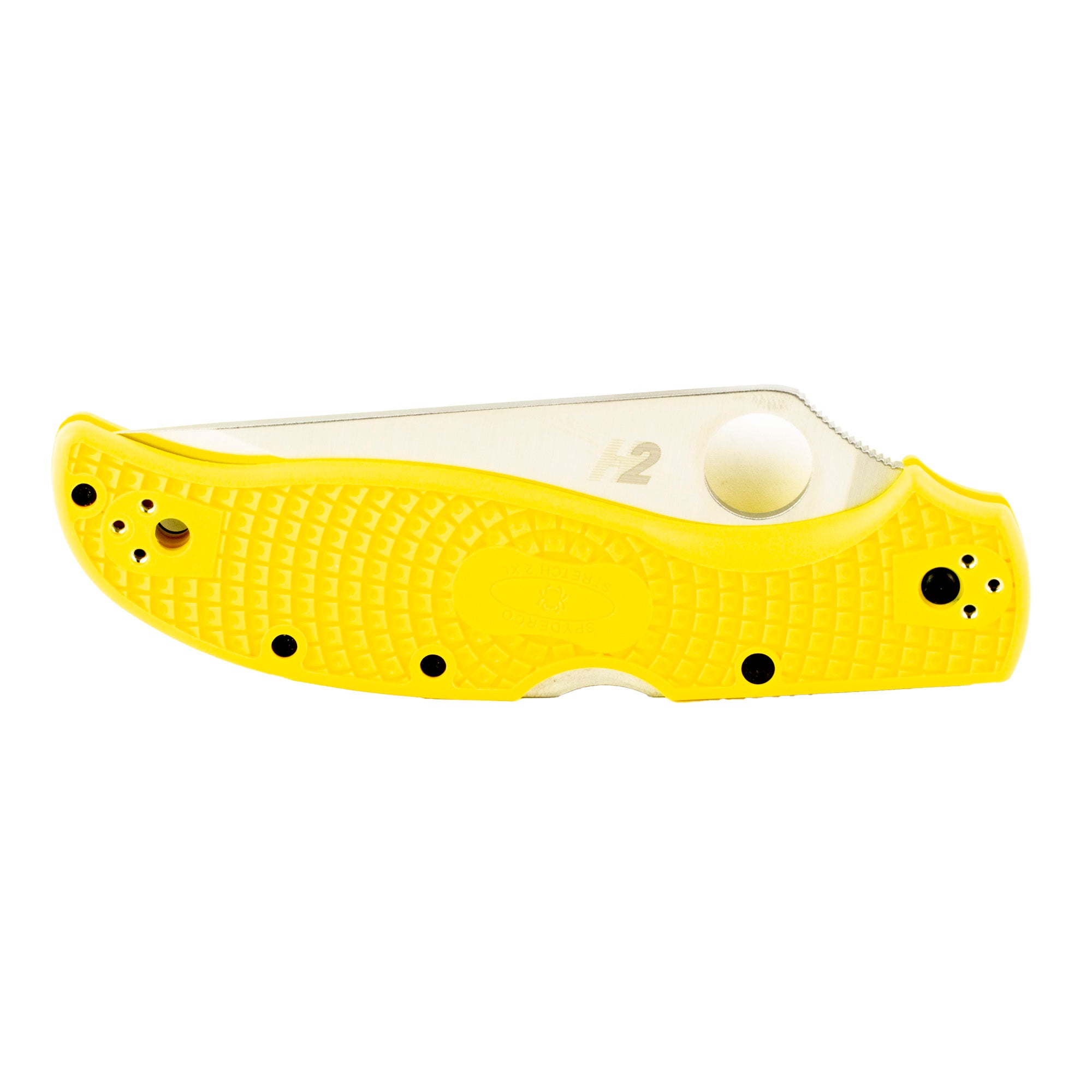 Spyderco Stretch 2 XL Lightweight Salt Folding Knife with H-2 Steel, Yellow Handle