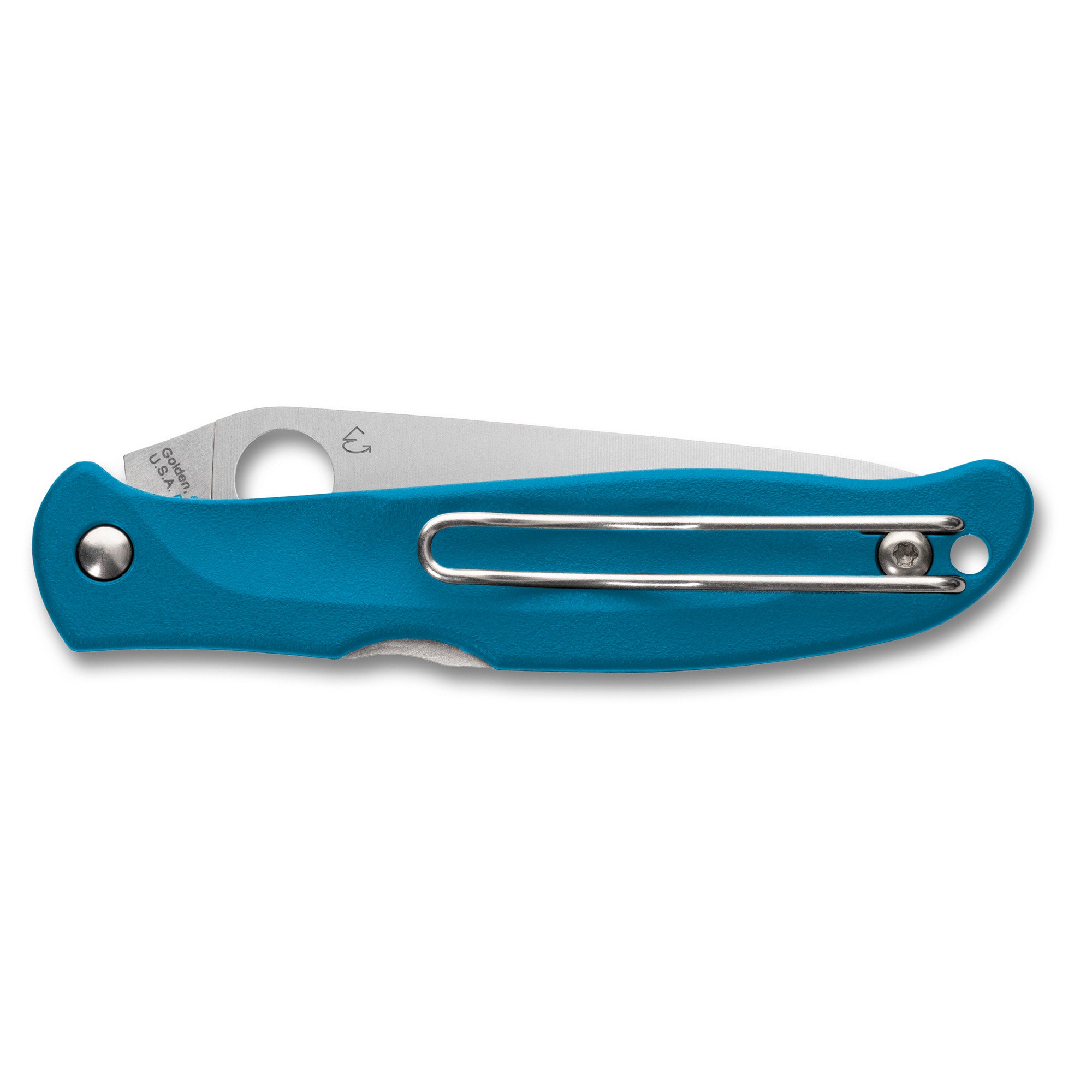 Spyderco Charisma LW Folding Knife with Blue FRN Handle and CTS BD1N Steel Blade