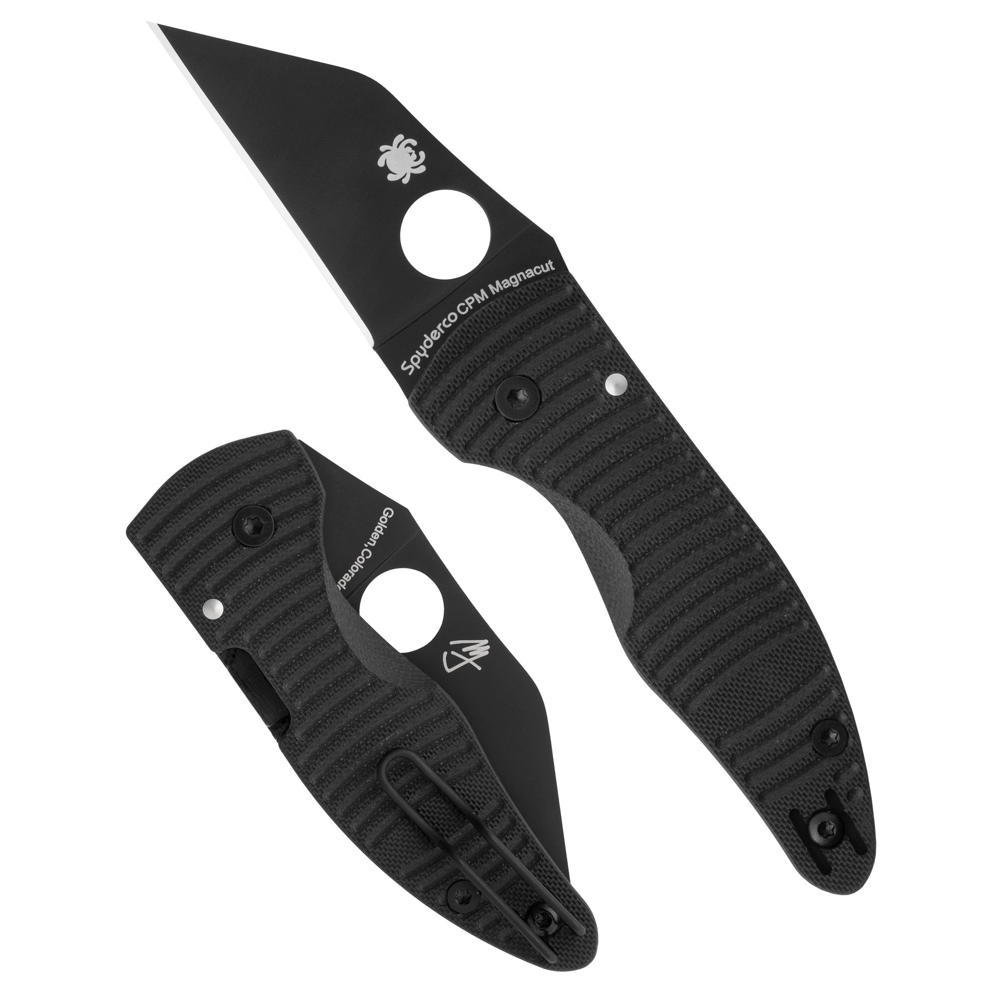 Spyderco MicroJimbo Salt Folding Knife – Compact 2.45-Inch CPM MagnaCut Blade, Black G-10 Handle