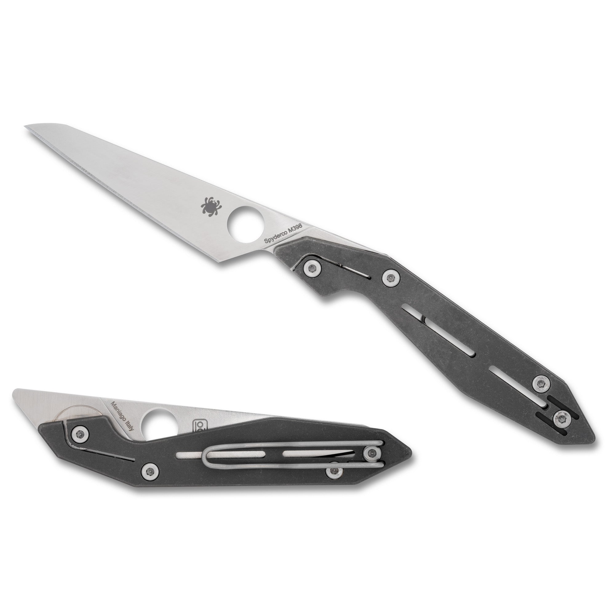 Spyderco NAND Folding Knife with M398 Steel Blade and Titanium Handle - Model C270TIP