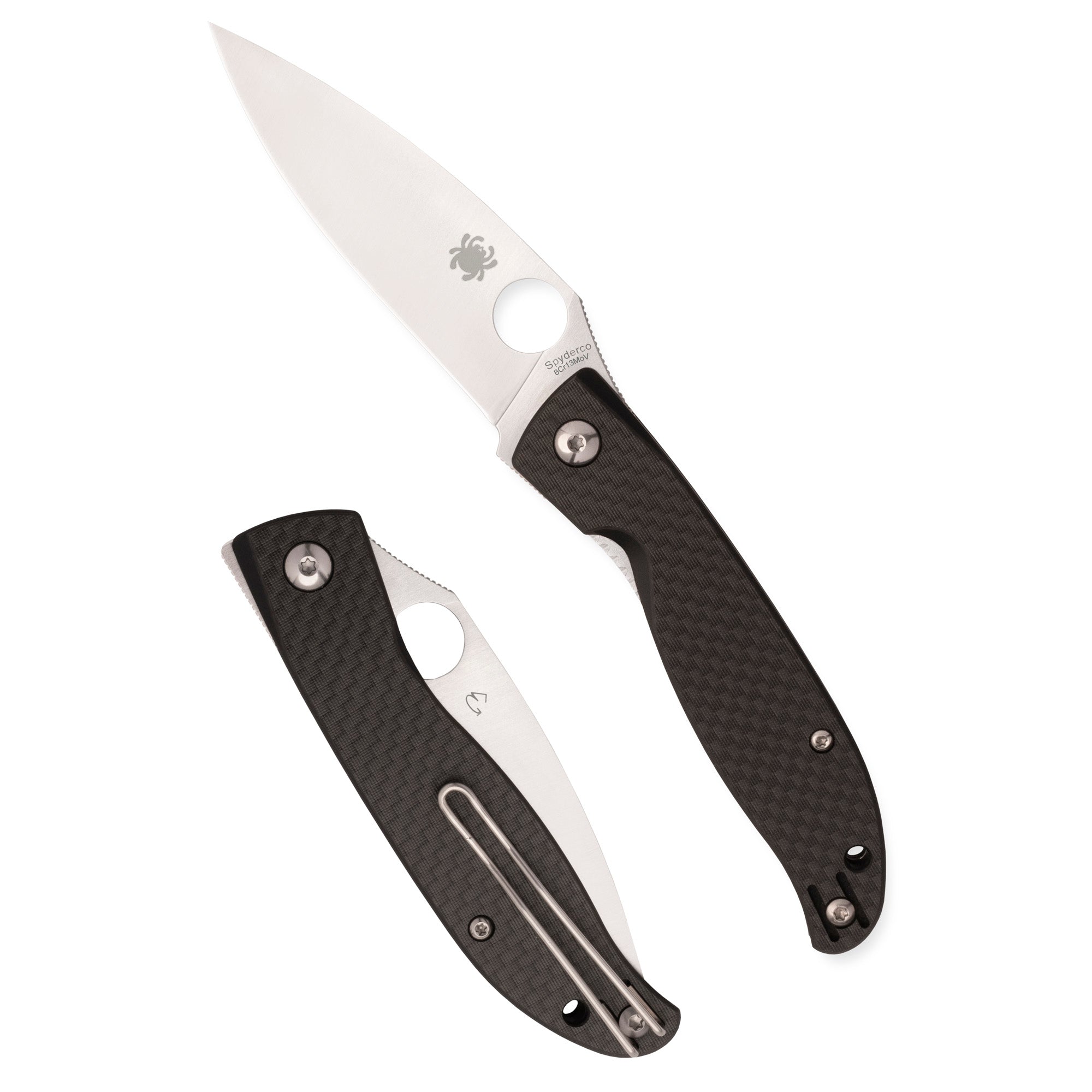 Spyderco Mantra 4 CF Folding Knife Model C274CFP with 3.34-inch Plain Edge and Black Handle