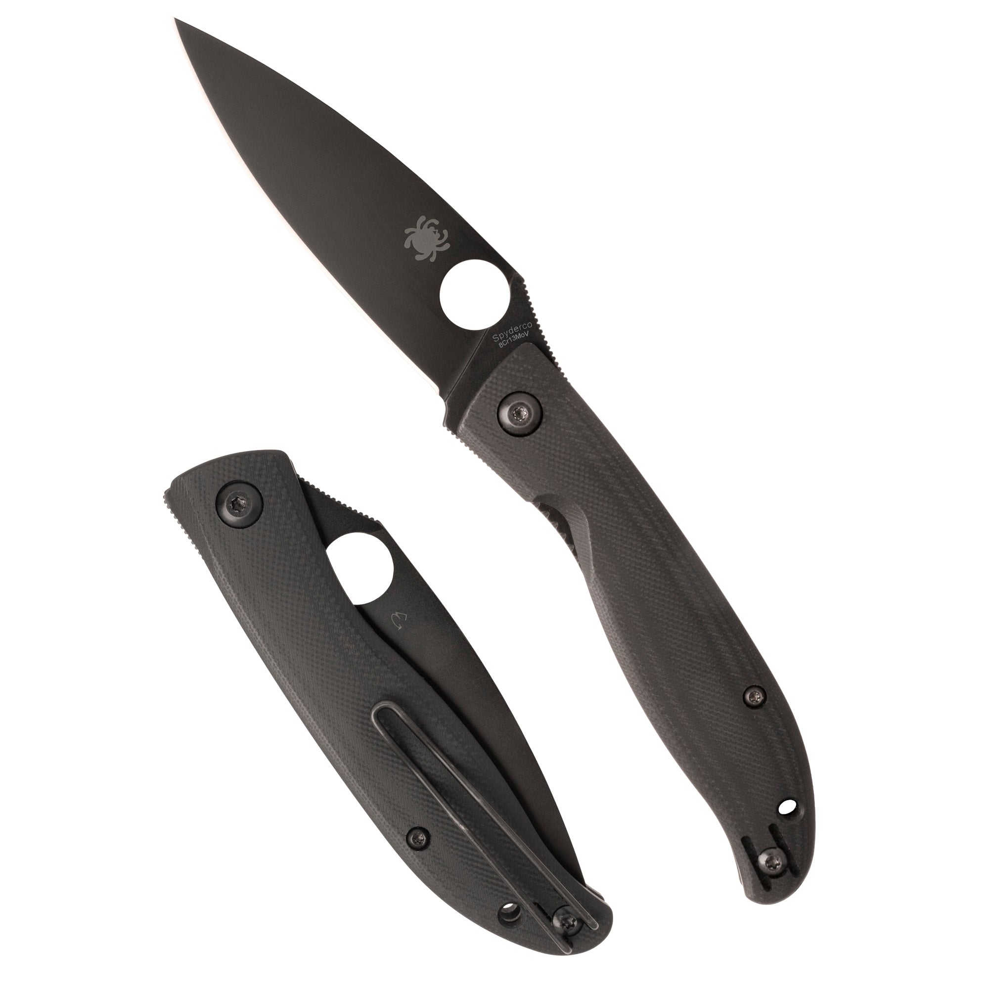 Spyderco Mantra 4 Folding Knife with 3.34-Inch Plain Edge and Black G-10 Handle
