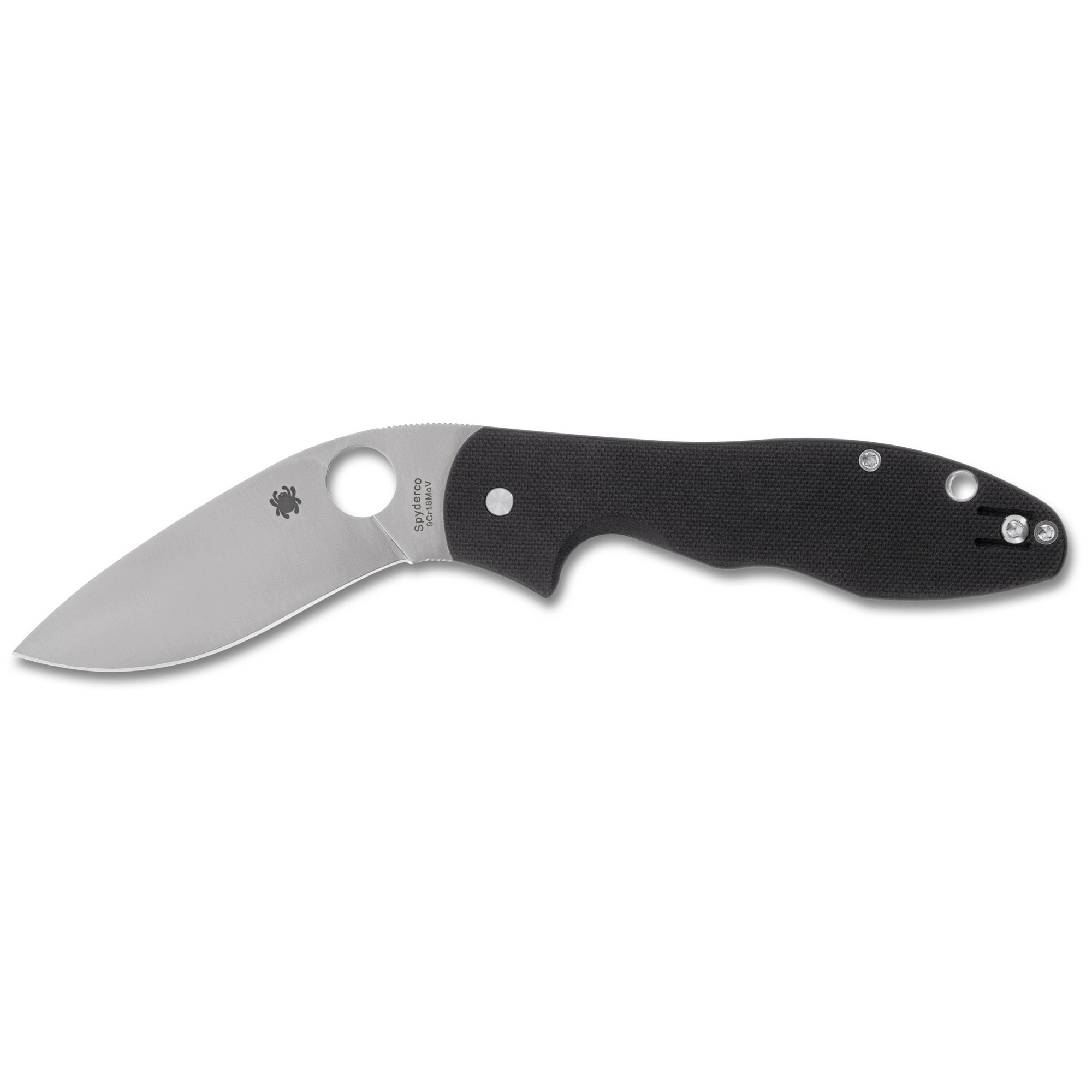 Spyderco Retract Folding Knife with 3.4-Inch Curved Blade and G-10 Handle, Model C276GP