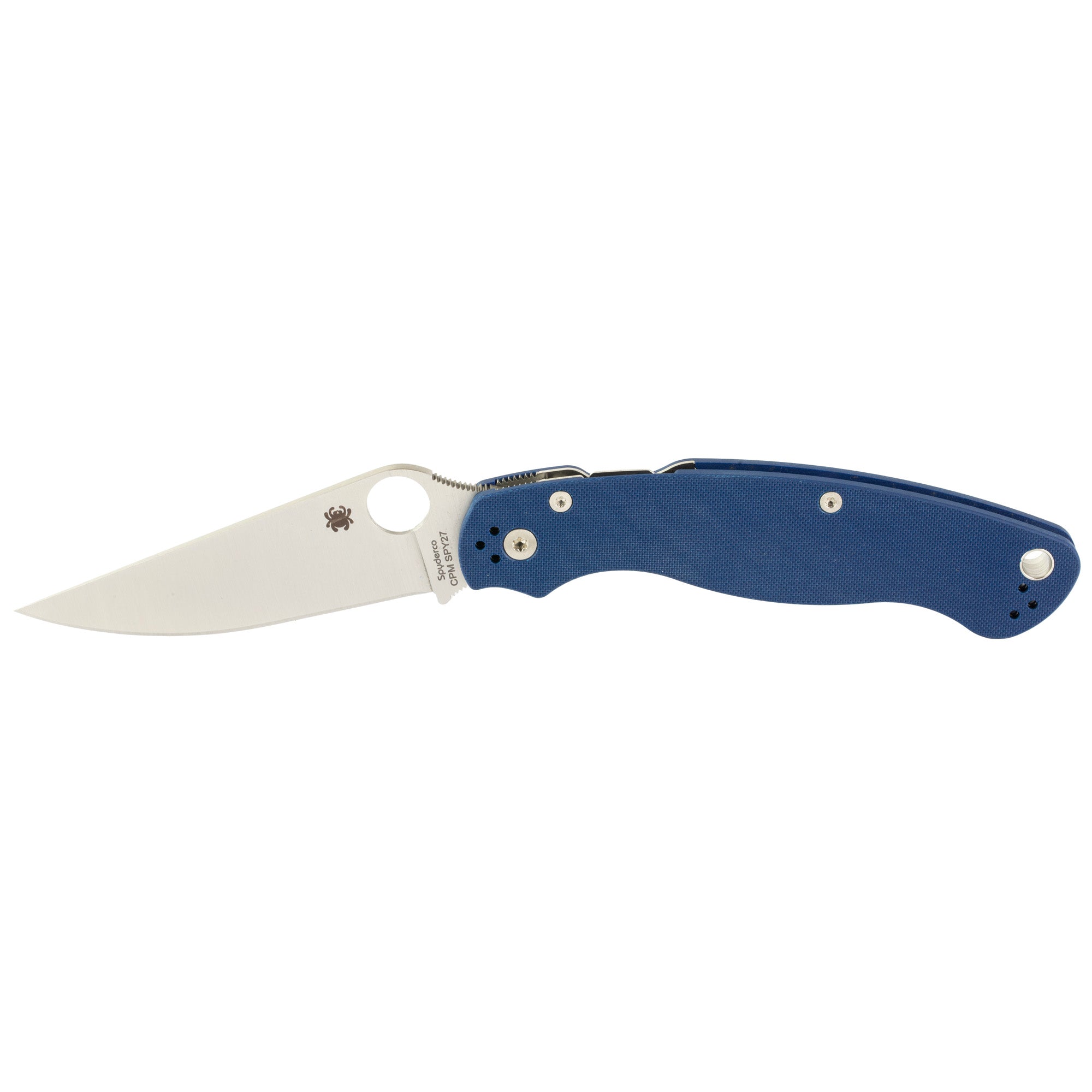 Spyderco Military 2 G-10 Folding Knife with CPM SPY27 Steel and Blue Handle