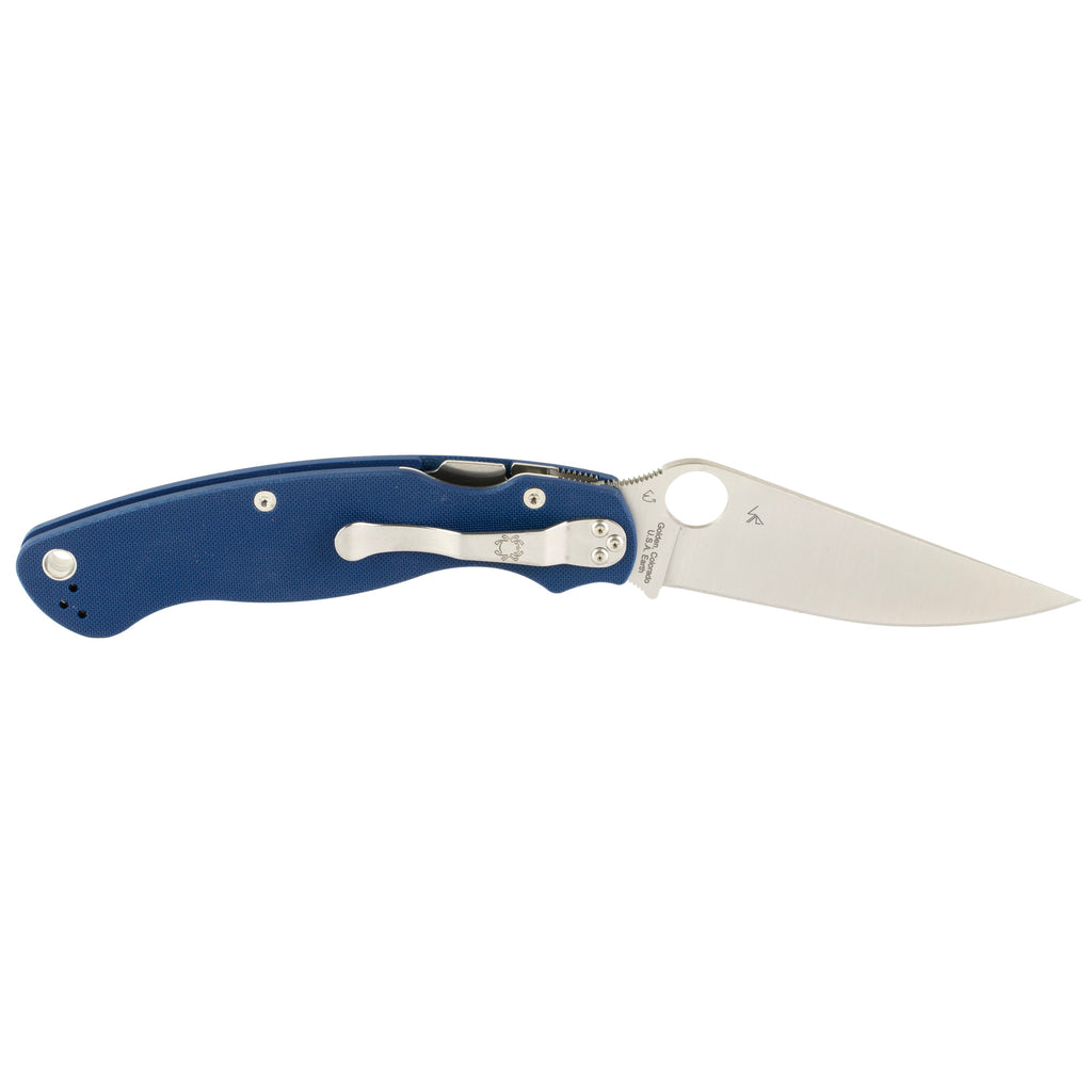 Spyderco Military 2 G-10 Folding Knife with CPM SPY27 Steel and Blue Handle