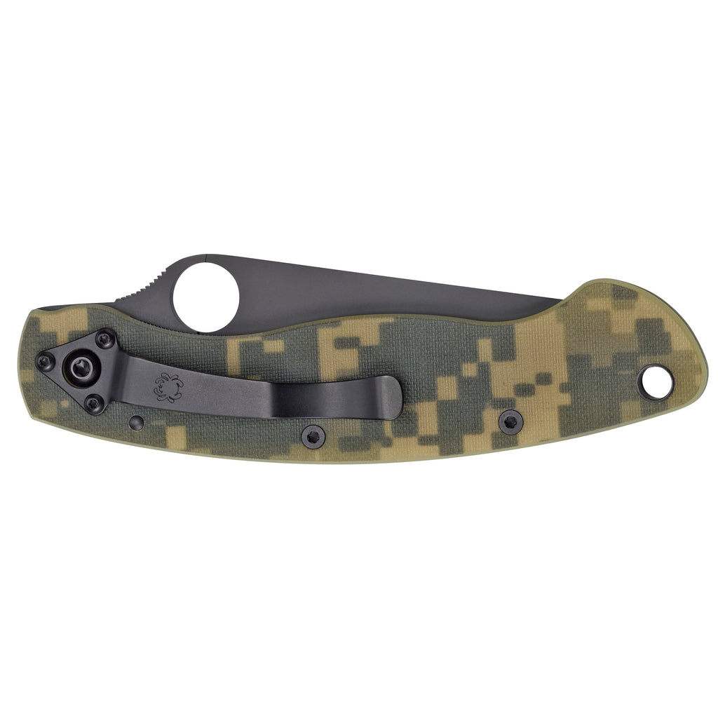 Spyderco Military Model G-10 Camo Folding Knife (Part #C36GPCMOBK)