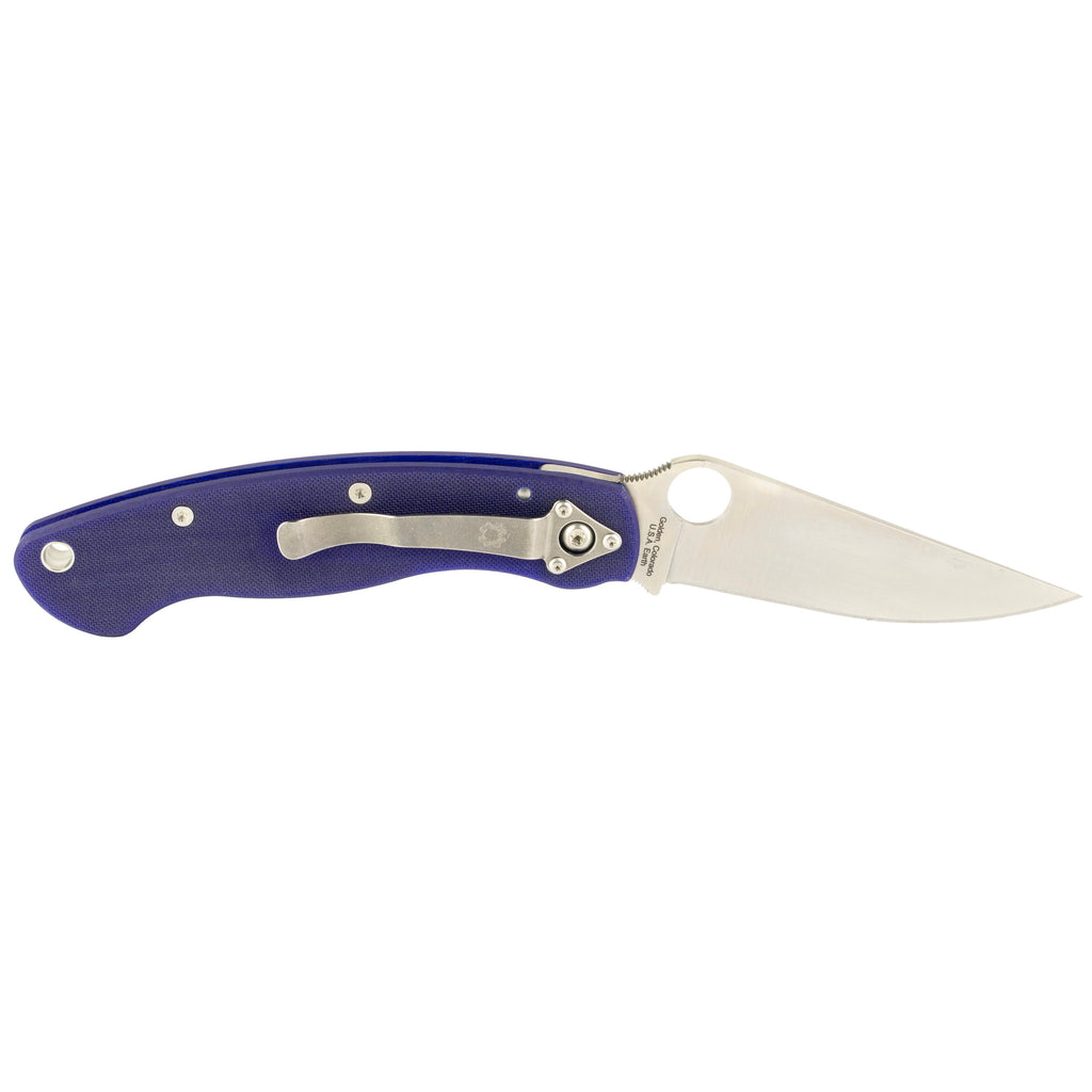 Spyderco Military Model G-10 Blue Folding Knife (Part C36GPDBL) with CPM-S110V Steel