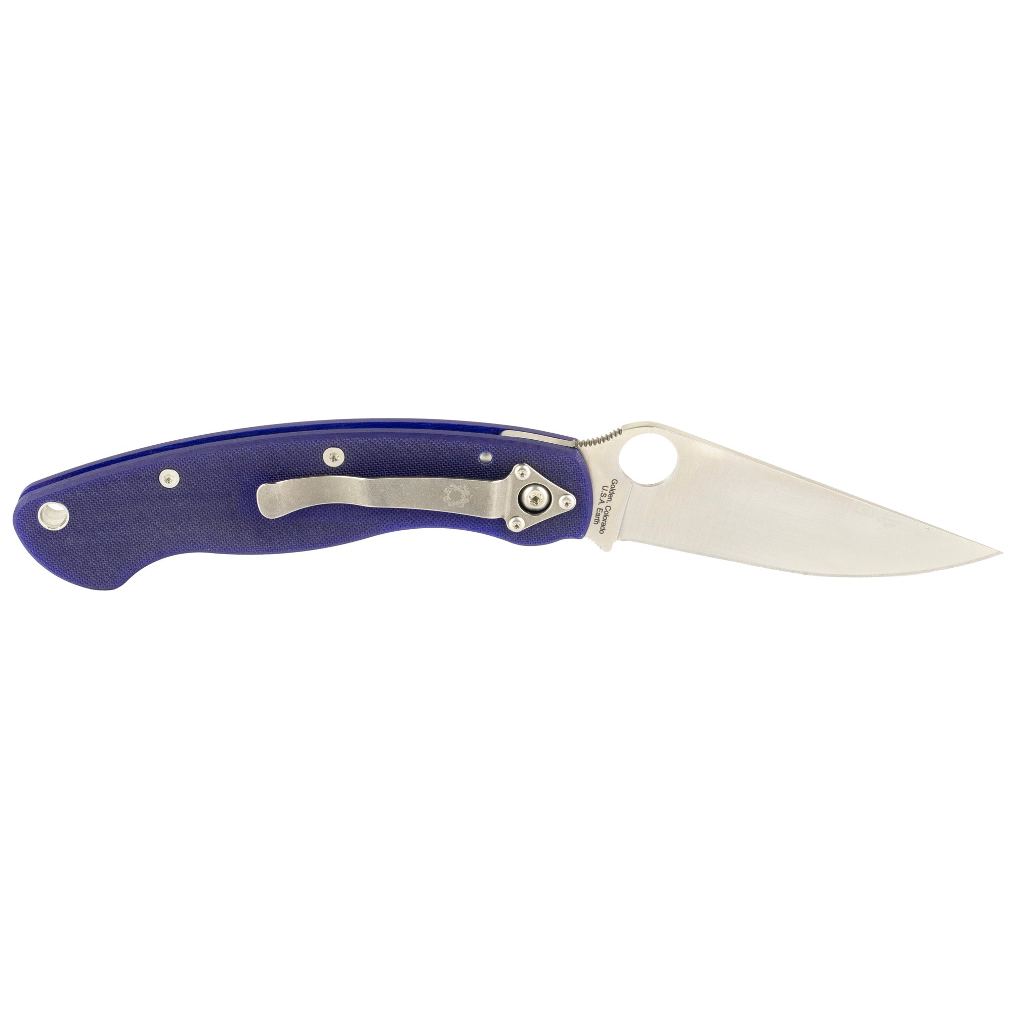 Spyderco Military Model G-10 Blue Folding Knife (Part C36GPDBL) with CPM-S110V Steel