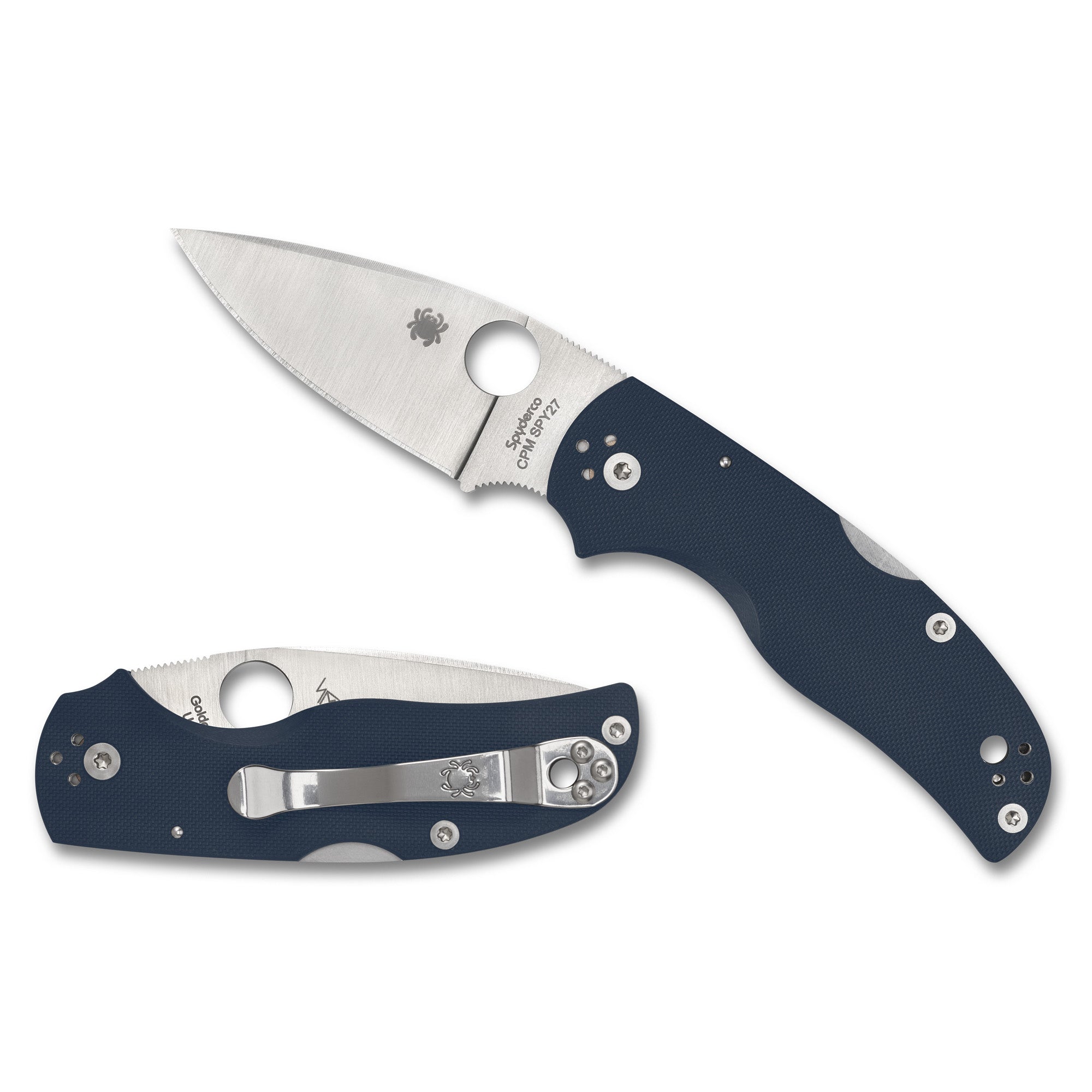 Spyderco Native 5 Folding Knife C41GPCBL5 with CPM SPY27 Steel and Blue Handle