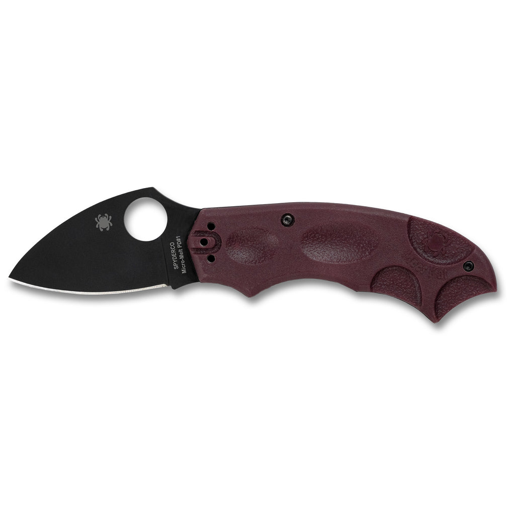 Spyderco MeerKat Micro-Melt PD#1 Folding Knife with Burgundy FRN Handle