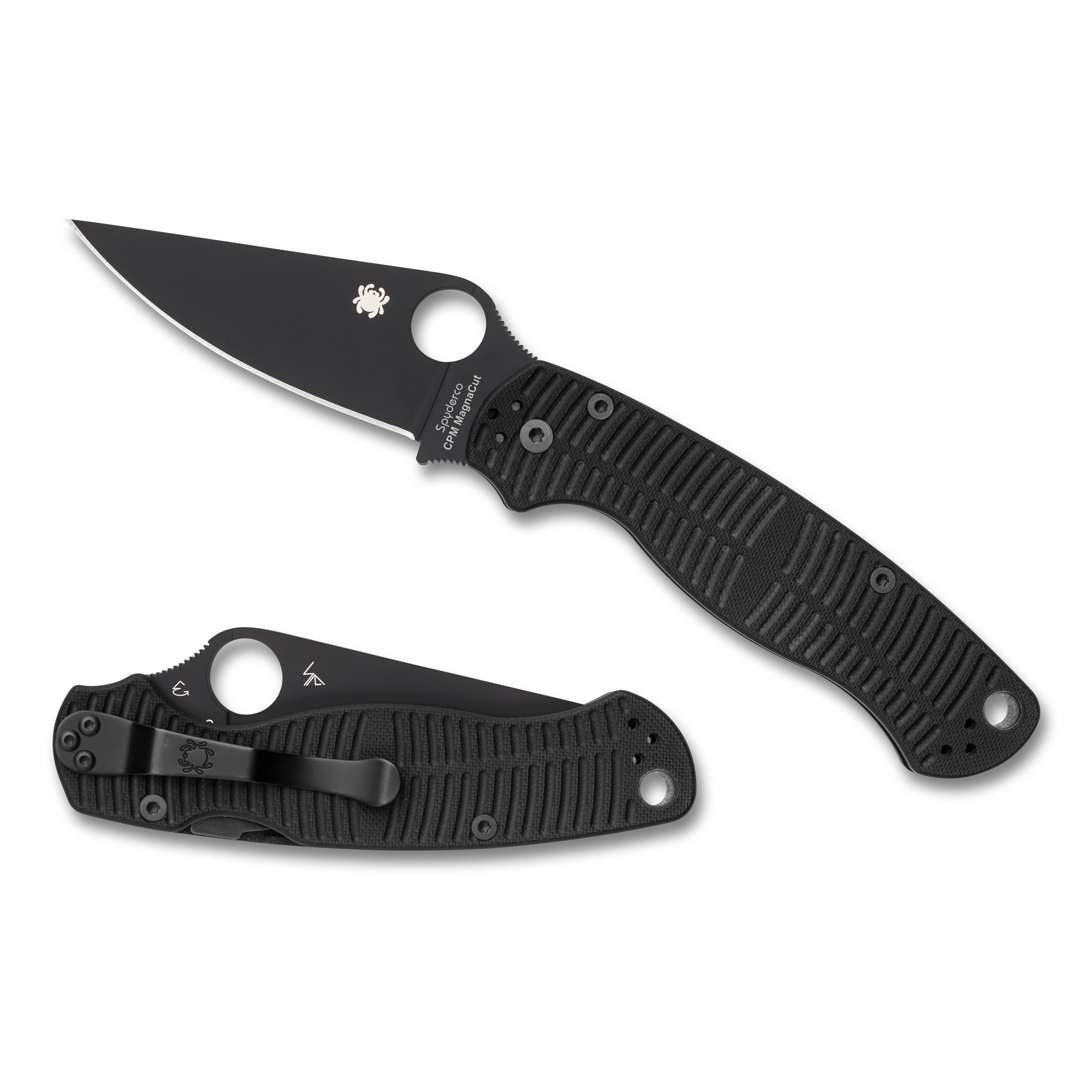 Spyderco Para Military 2 Salt Black Folding Knife with CPM MagnaCut Blade, Model C81GMCBKP2
