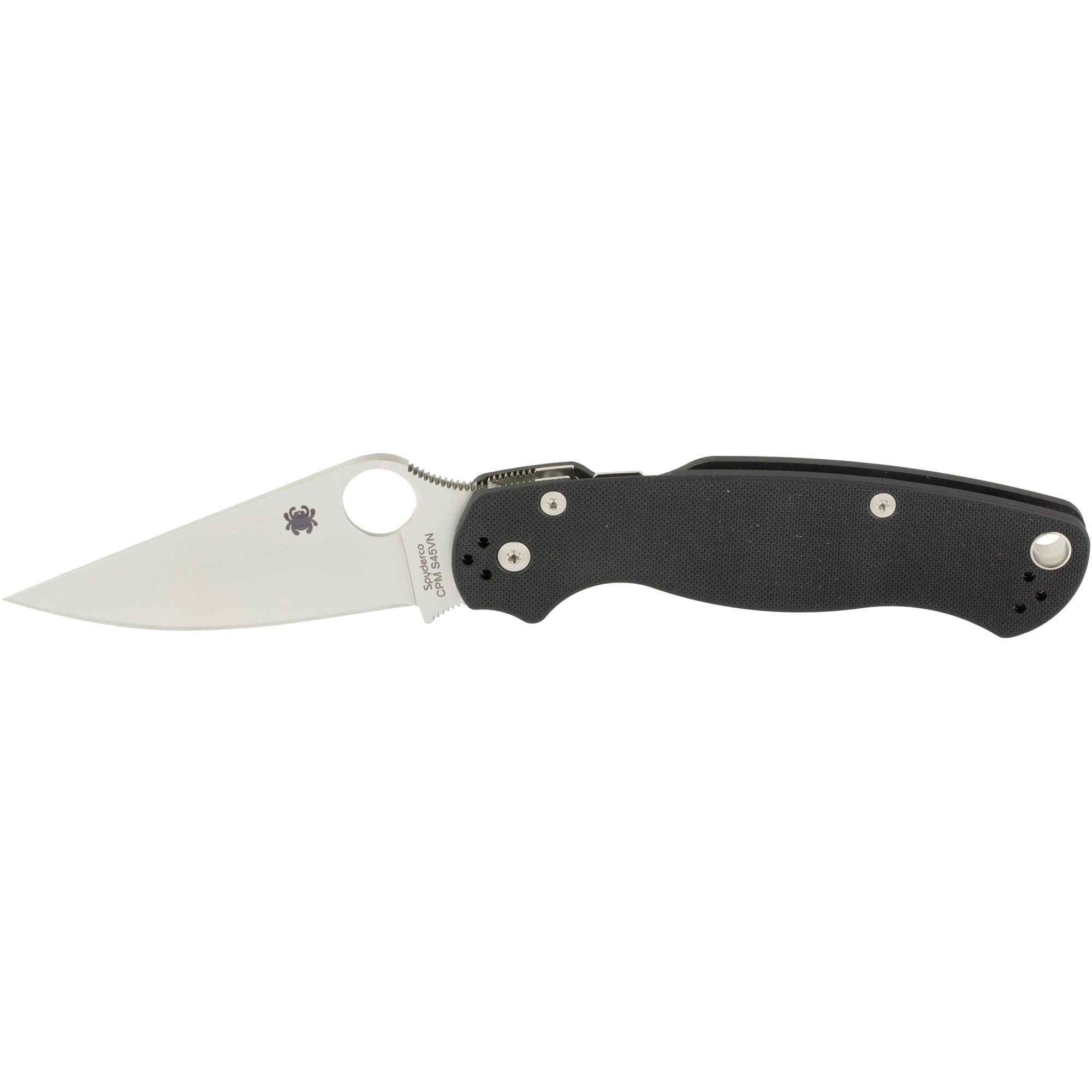 Spyderco Para Military 2 Folding Knife with CPM-S45V Steel, Black G-10 Handle