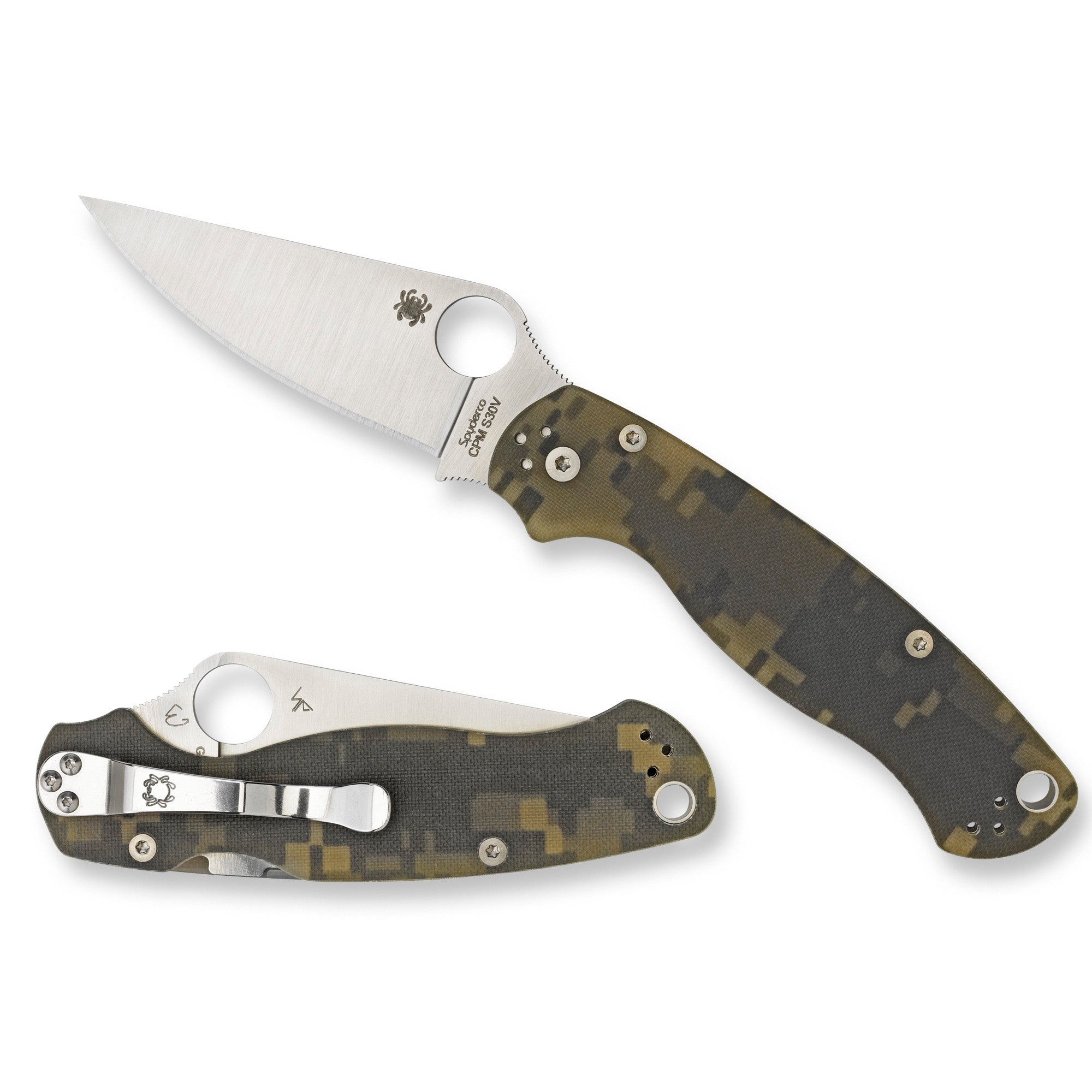 Spyderco Para Military 2 Folding Knife with CPM S45VN Steel and Camo Handle