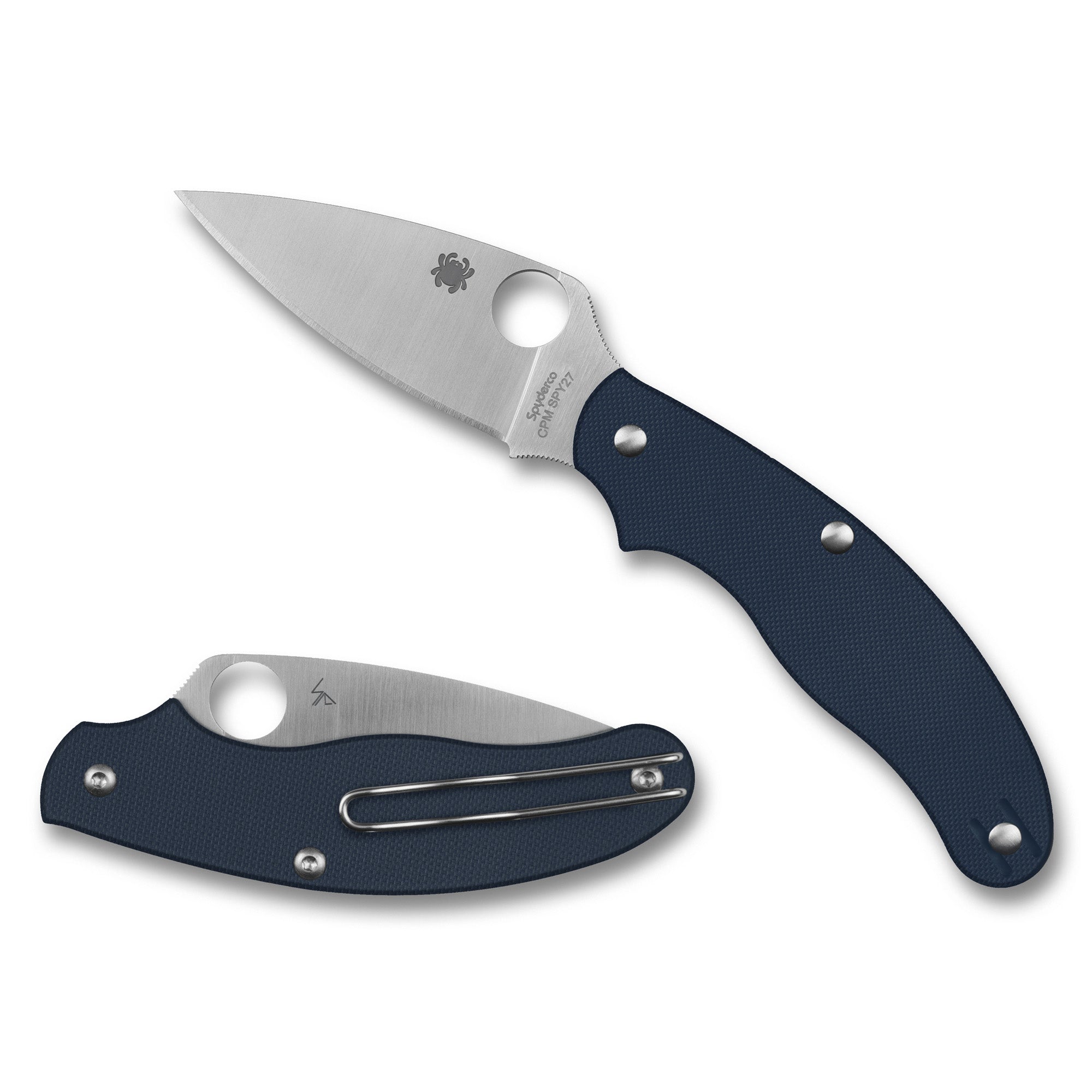 Spyderco UK Penknife G-10 with CPM SPY27 Blade, Blue Handle