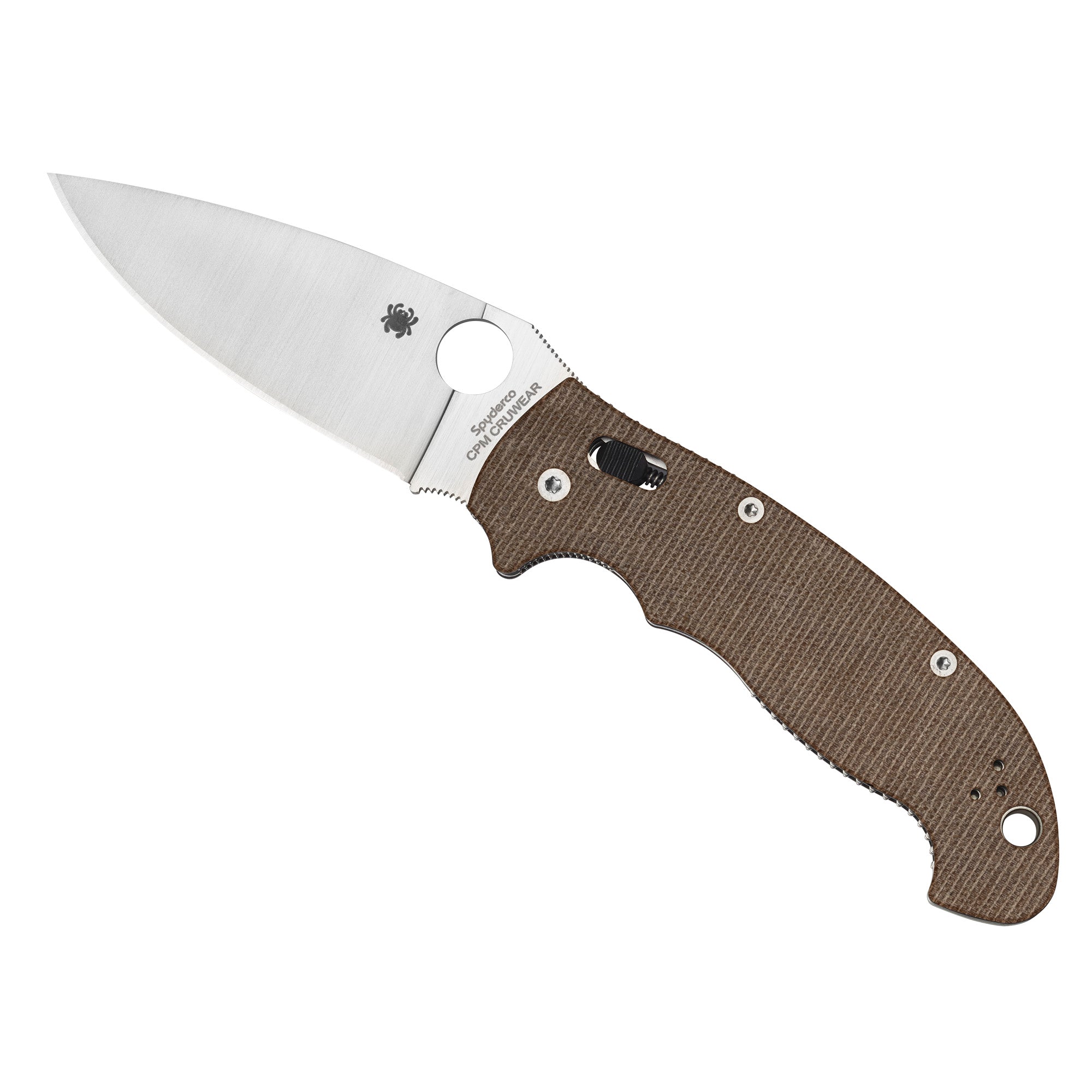 Spyderco Manix 2 XL Brown Canvas Micarta Folding Knife with CPM CRU-WEAR Steel (Part C95MPCW2)