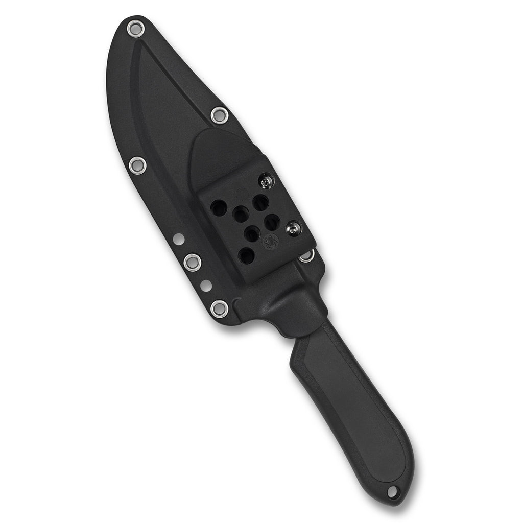 Spyderco Street Bowie Fixed Blade Knife with Sheath - Black VG-10 Blade, 5-inch Overall Length