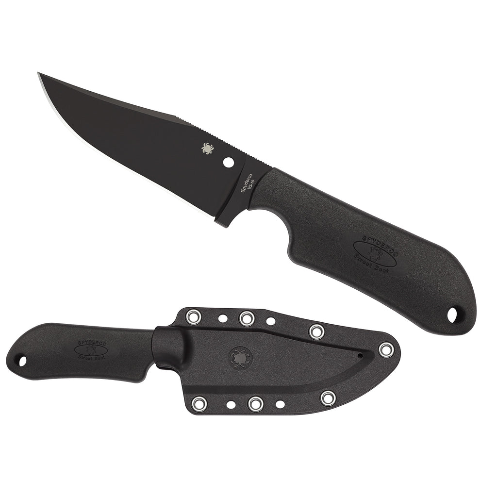 Spyderco Street Beat Lightweight Fixed Blade Knife with VG-10 Steel and Black Ceramic Coating