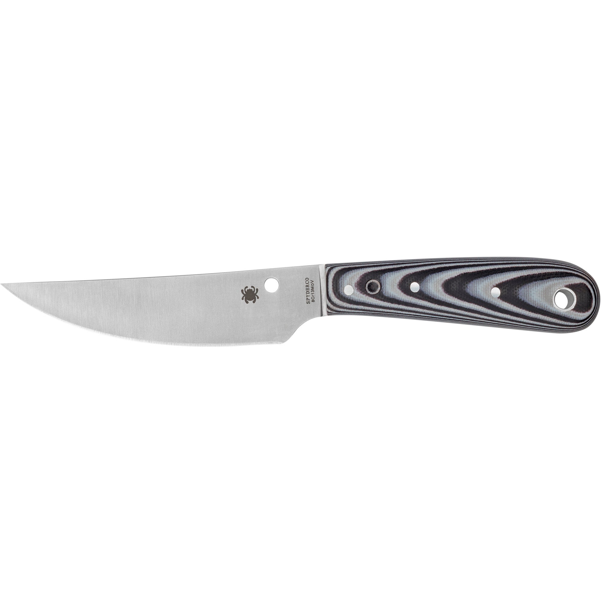 Spyderco Bow River Fixed Blade Knife - Compact 8Cr13MoV Stainless Steel with G-10 Handle