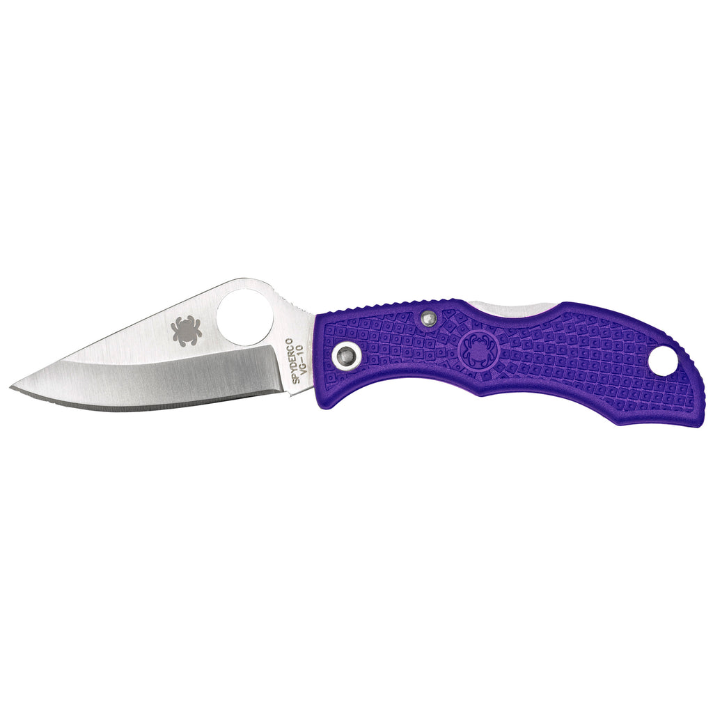 Spyderco Ladybug 3 Purple VG-10 Folding Knife with Plain Edge