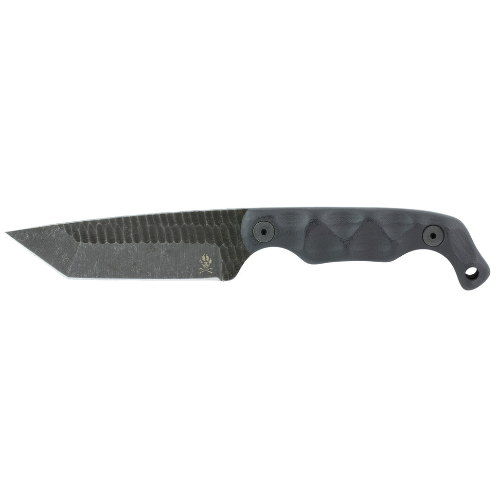 Stroup Knives Bravo5 Fixed Blade Knife with 3.5-Inch Plain Edge - Black Handle