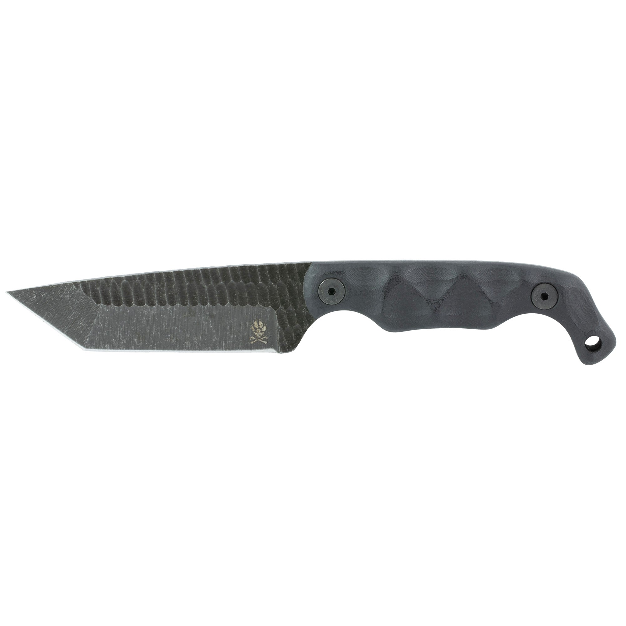 Stroup Knives Bravo5 Fixed Blade Knife with 3.5-Inch Plain Edge - Black Handle